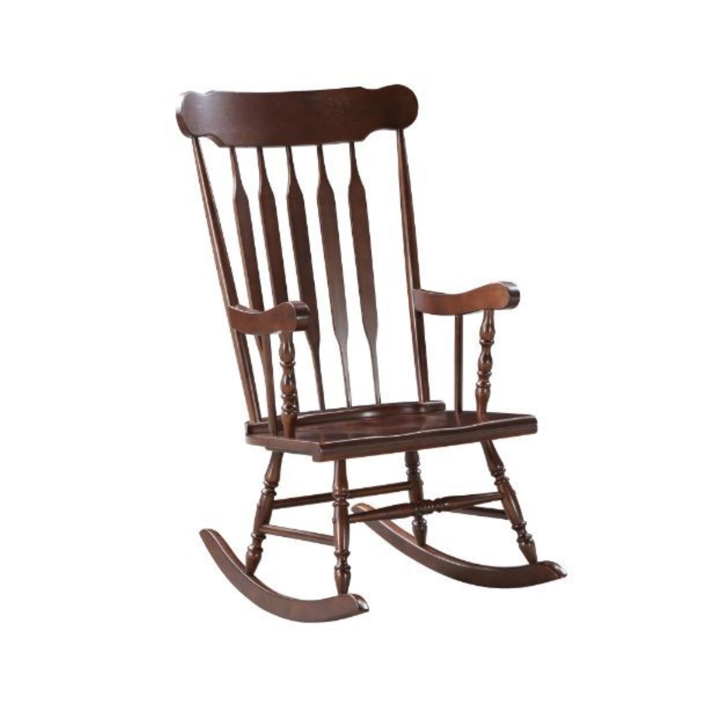 CasaFoyer "Raina Rocking Chair - Tranquil and Serene, Cappuccino Finish, Curved Wooden Rocker Rails, Relaxation and Stress Relief"