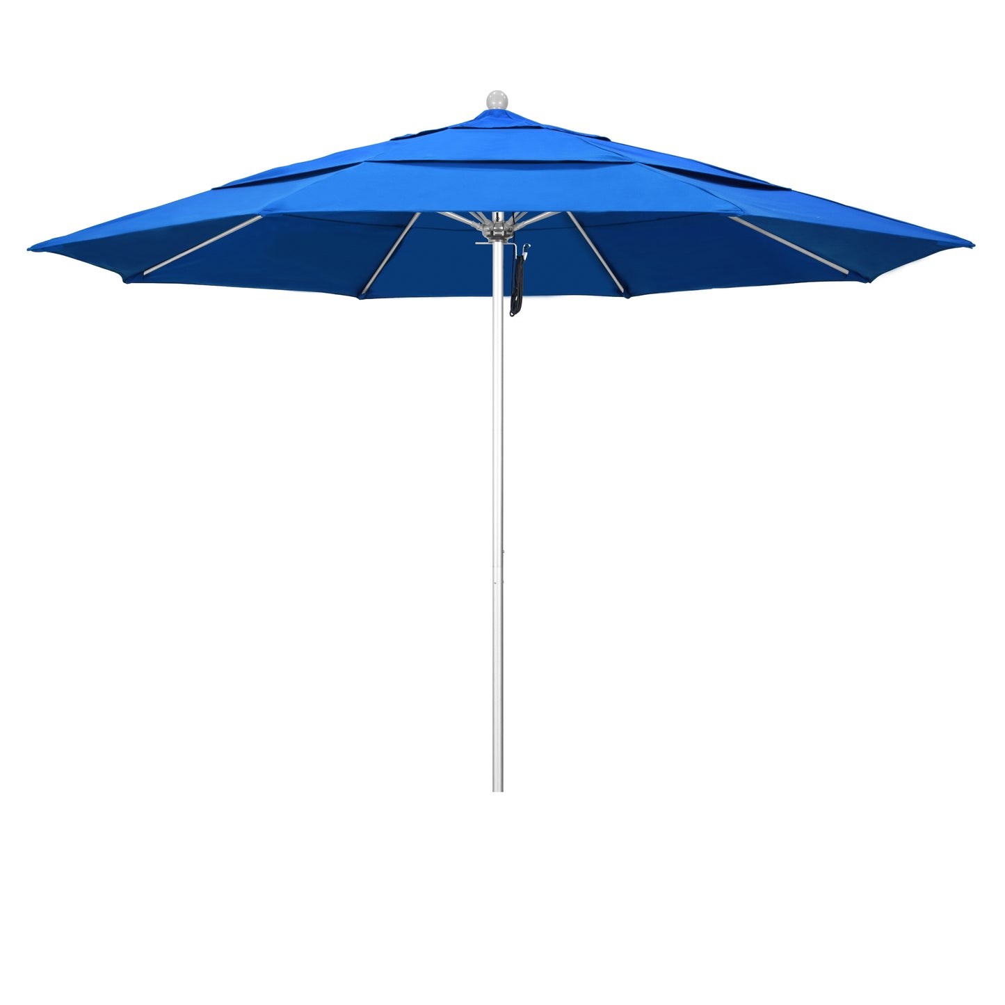 CasaFoyer 11' Commercial Grade Patio Umbrella | Aluminum Frame | Fiberglass Ribs | Pulley Lift System | 3-Year Warranty | Royal Blue Fabric