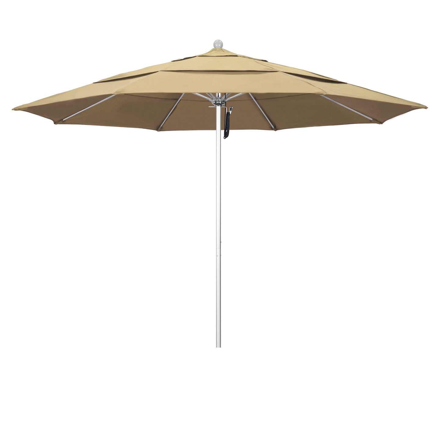 CasaFoyer 11' Commercial Grade Patio Umbrella | Heavy-Duty Aluminum Frame | Fiberglass Ribs | Pulley Lift System | 3-Year Warranty | Pacifica Beige Fabric