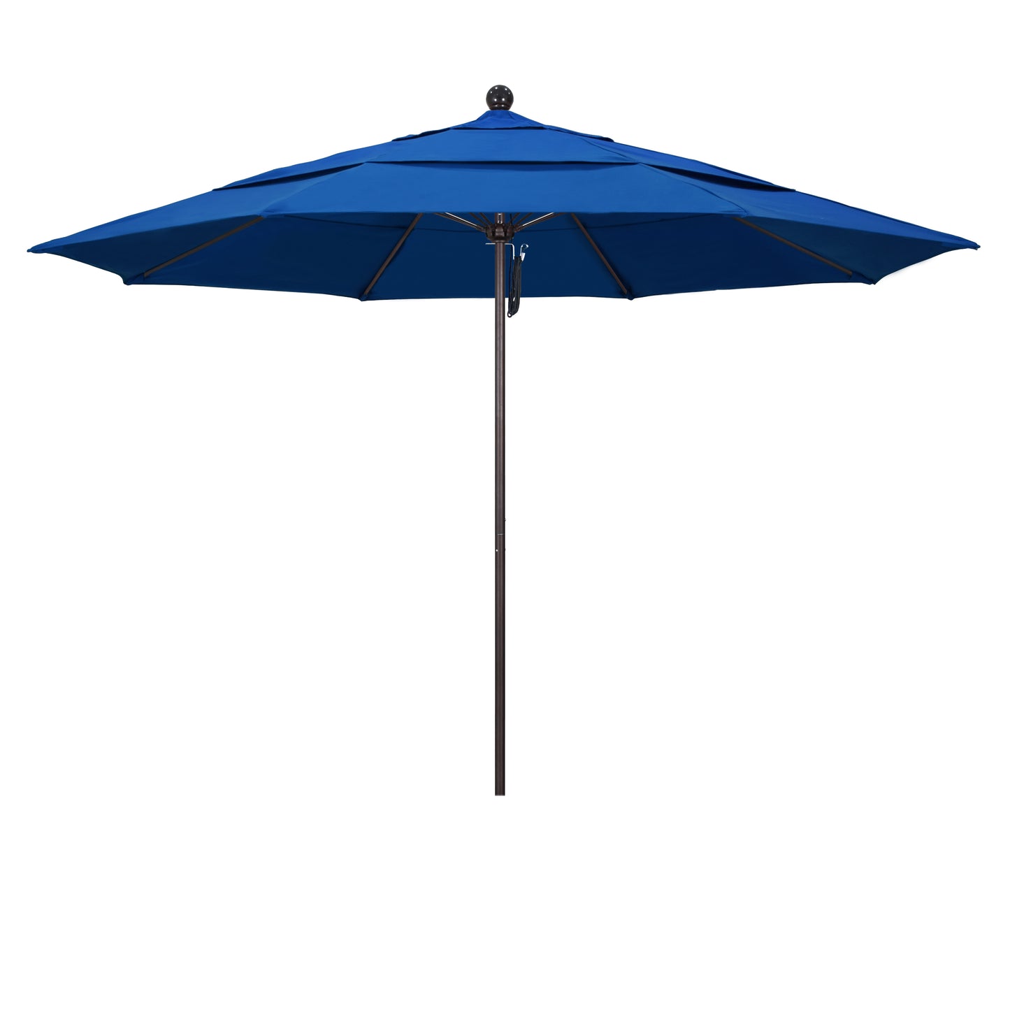 CasaFoyer 11' Commercial Grade Patio Umbrella with Sturdy Aluminum Frame, Fiberglass Ribs, and Pulley Lift System - 3-Year Warranty, Pacific Blue Fabric