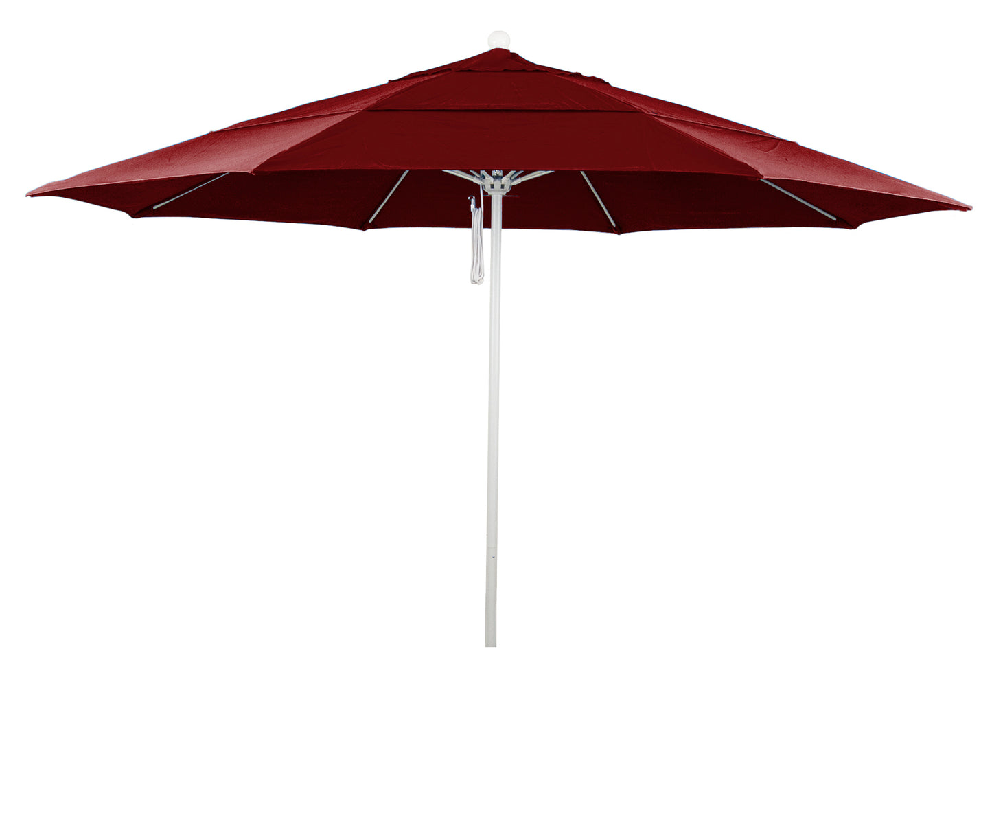 CasaFoyer 11' Commercial Grade Patio Umbrella - Sturdy Aluminum Frame - Fiberglass Ribs - Pulley Lift System - 3-Year Warranty - Red Fabric