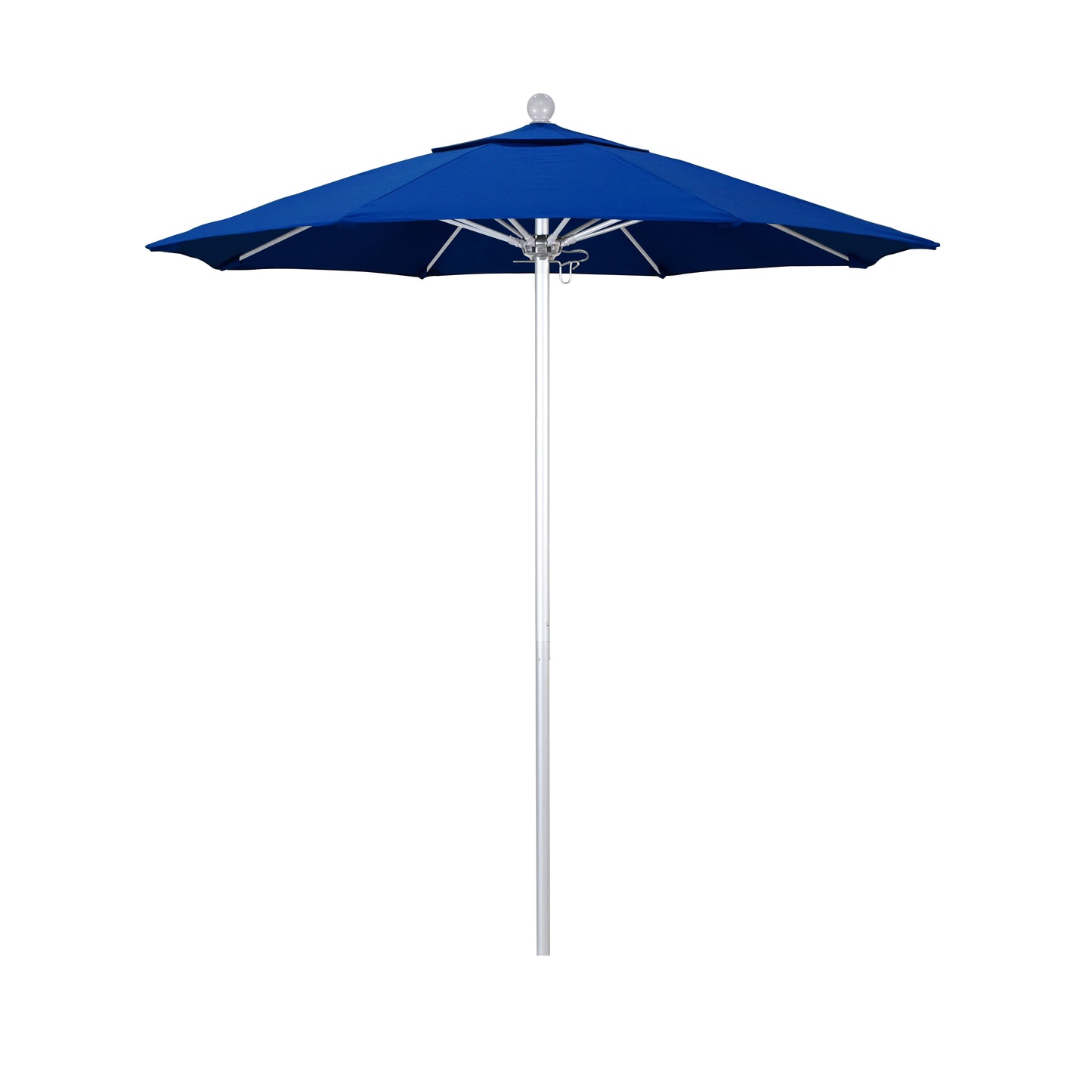 CasaFoyer 7.5' Commercial Grade Patio Umbrella | Sturdy Aluminum Frame | Fiberglass Ribs | Push Lift System | 3-Year Warranty | Pacific Blue Fabric