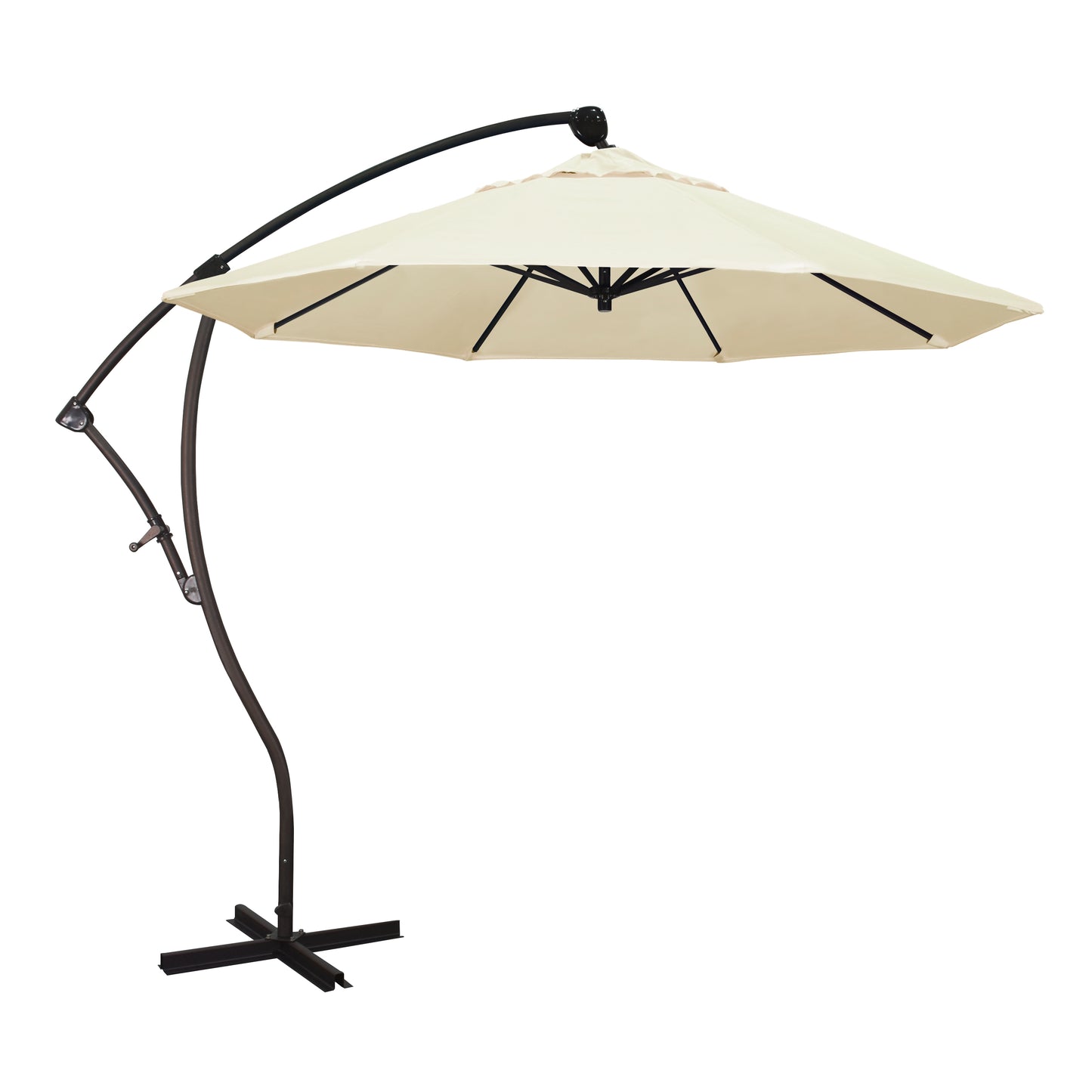 CasaFoyer California Umbrella BA 908 9ft Cantilever Umbrella - 360 Rotation, Tilt, Crank Lift - Sturdy Aluminum Pole - Sunbrella Fabric