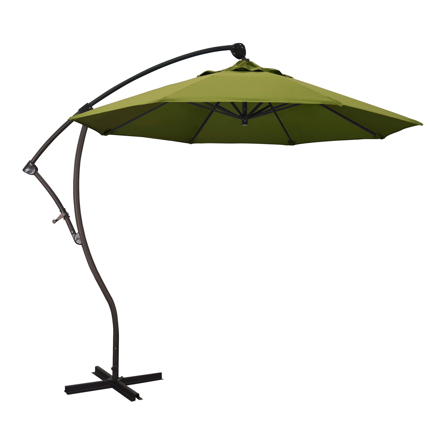 CasaFoyer California Umbrella BA 908 9ft Cantilever Umbrella - 360 Rotation, Tilt, Crank Lift - Sturdy Aluminum Pole - Olefin Kiwi Fabric