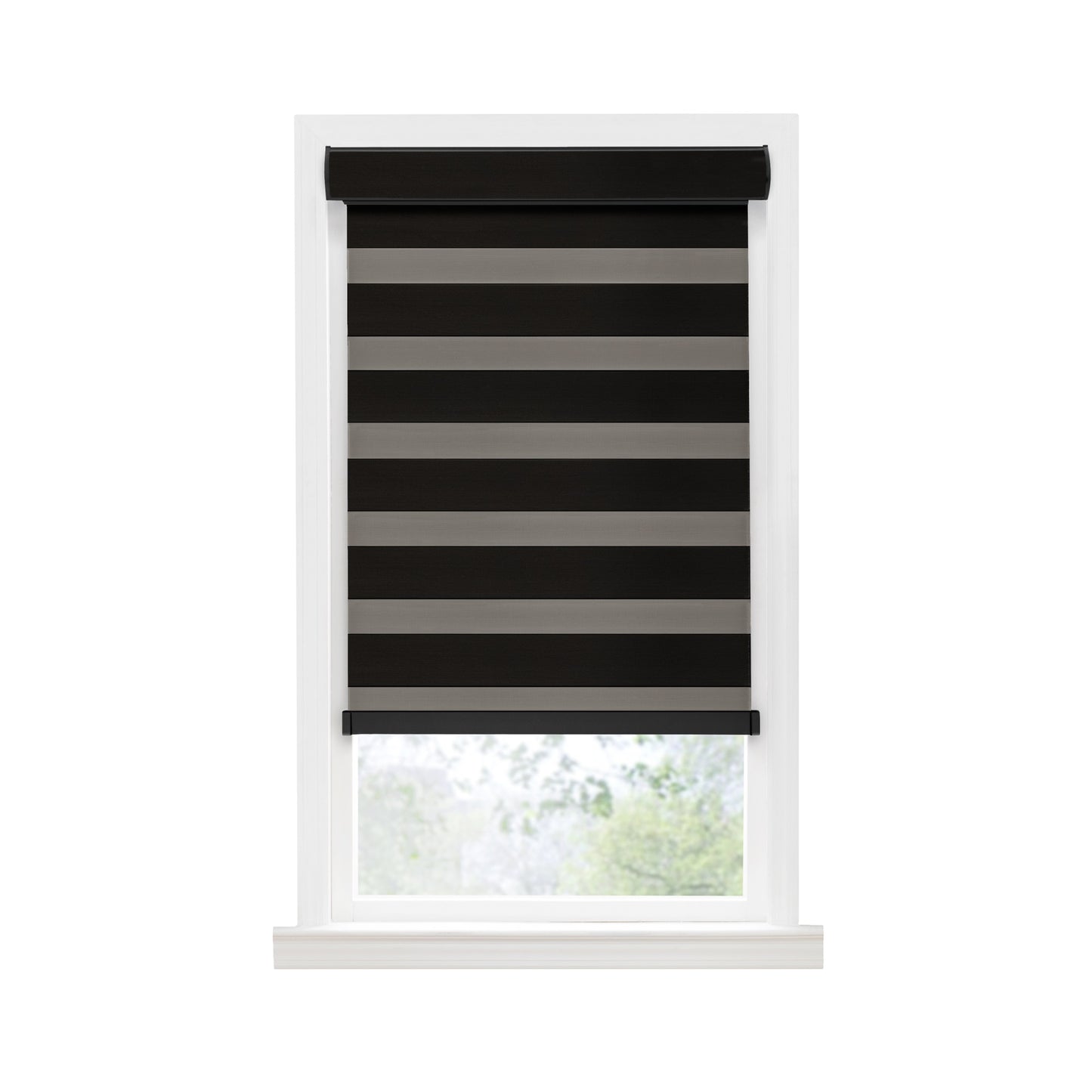 CasaFoyer Celestial Cordless Window Shade - Double Layered Design for Light Control & Privacy - Ideal for Home & Office - 48x72 - Black