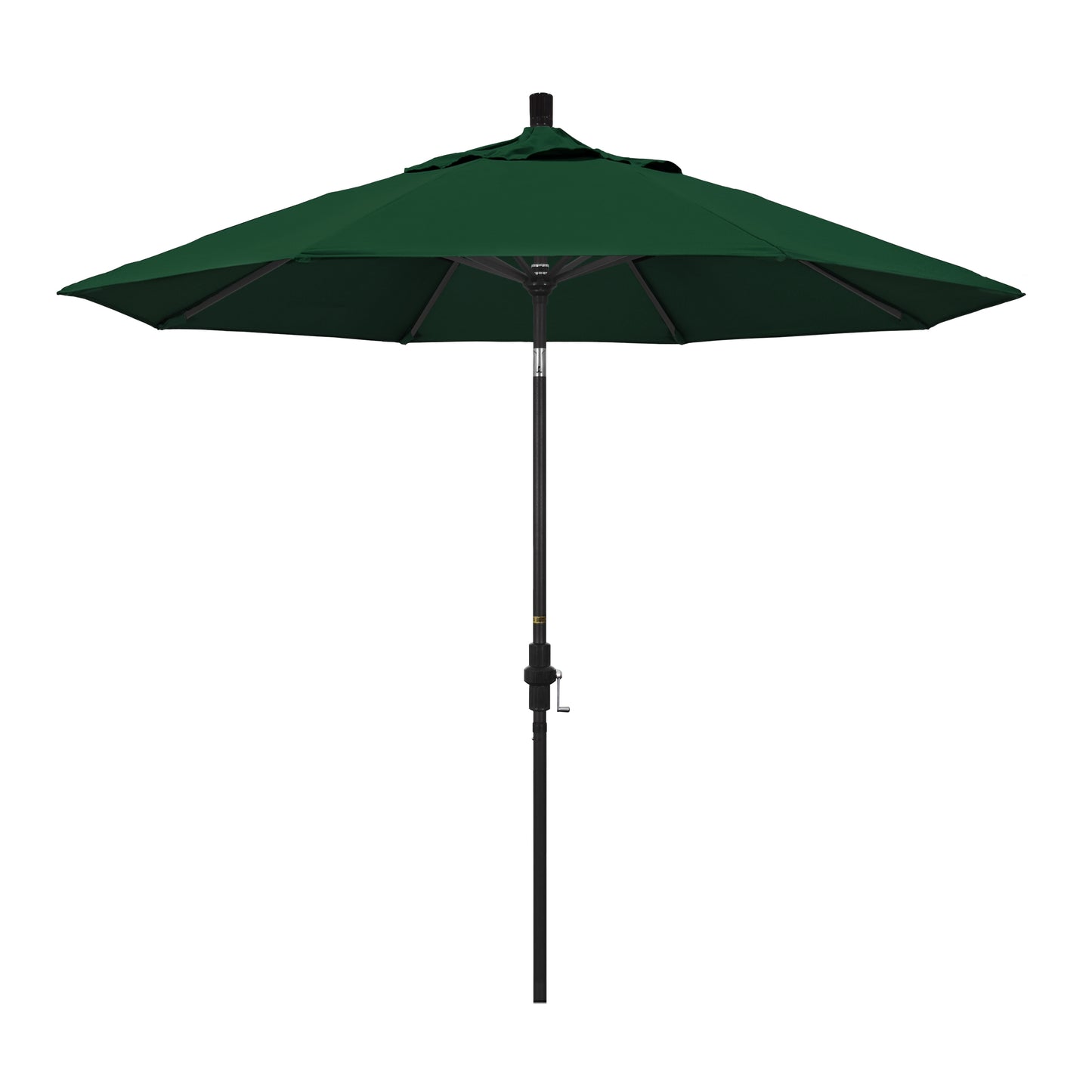 CasaFoyer California Umbrella 9' Market Umbrella with Collar Tilt and Crank Lift - Durable Aluminum Frame, Easy Tilt Control - Hunter Green Fabric