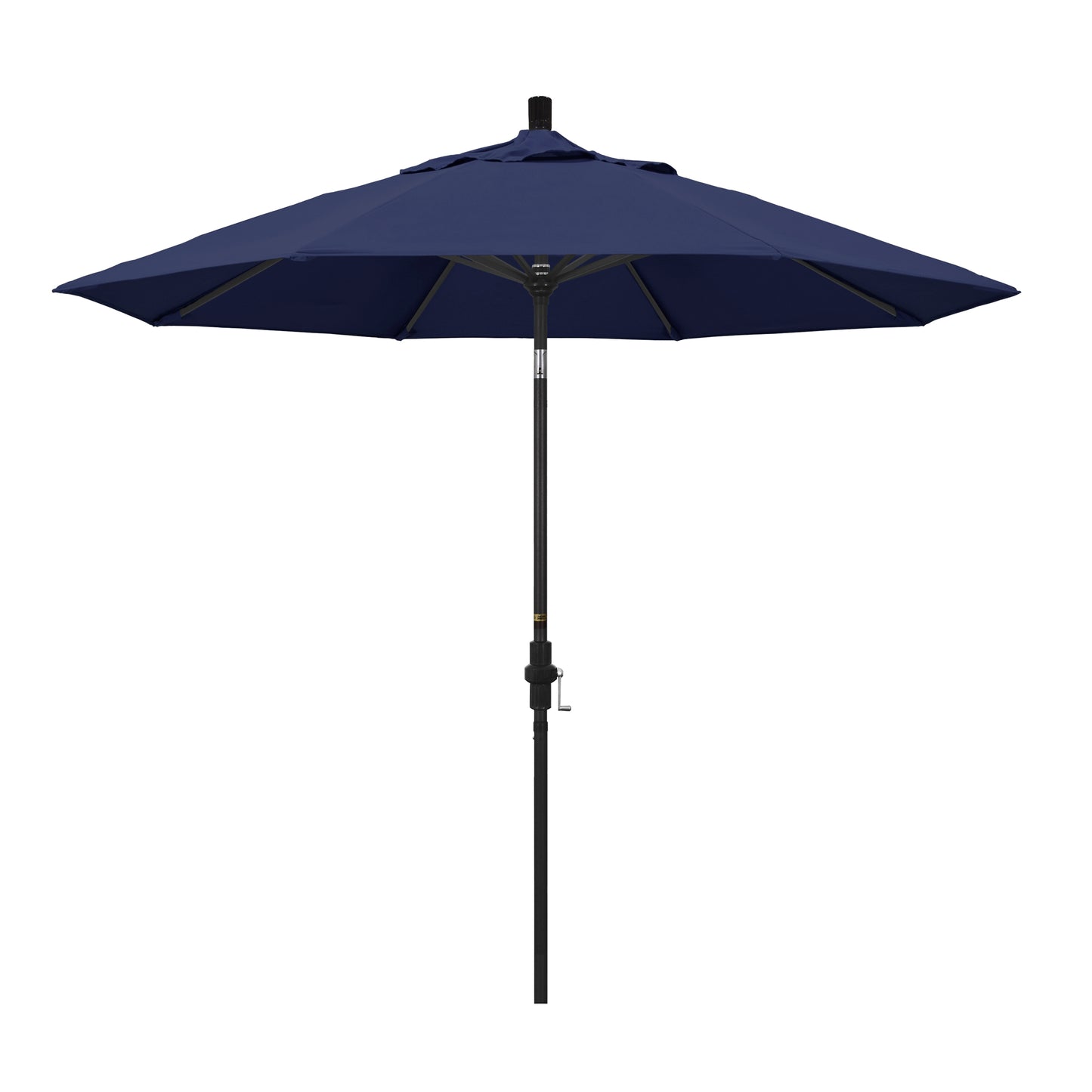 CasaFoyer California Umbrella 9' Market Umbrella with Collar Tilt and Crank Lift - Durable Aluminum Frame - Navy Blue Fabric