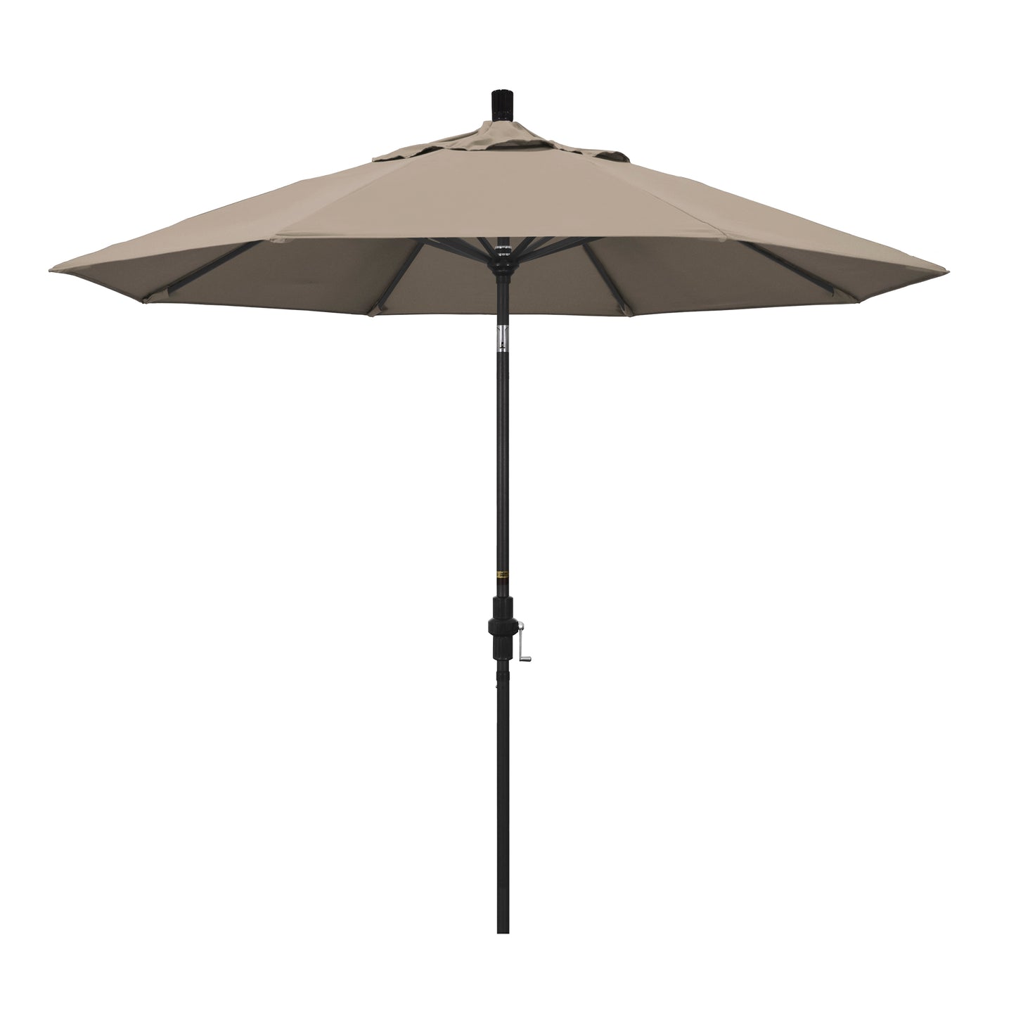 CasaFoyer California Umbrella 9' Market Umbrella with Collar Tilt and Crank Lift - Durable Aluminum Frame, Wide Range of Tilt Positions, Pacifica Taupe Fabric