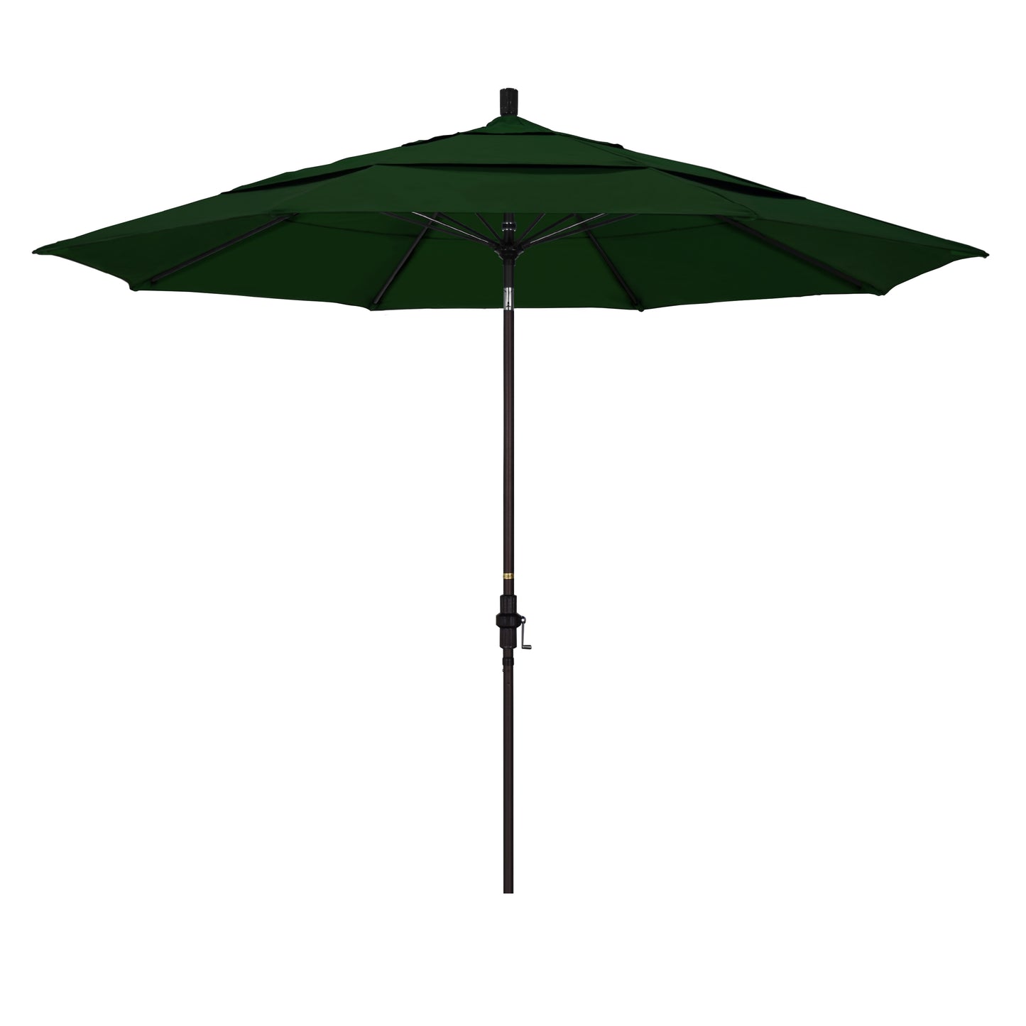 CasaFoyer 11' California Market Umbrella - Extra Large, Commercial-Grade Design, Aluminum Pole, Fiberglass Ribs, Collar Tilt, Wind Resistant, Pacifica Hunter Green Fabric