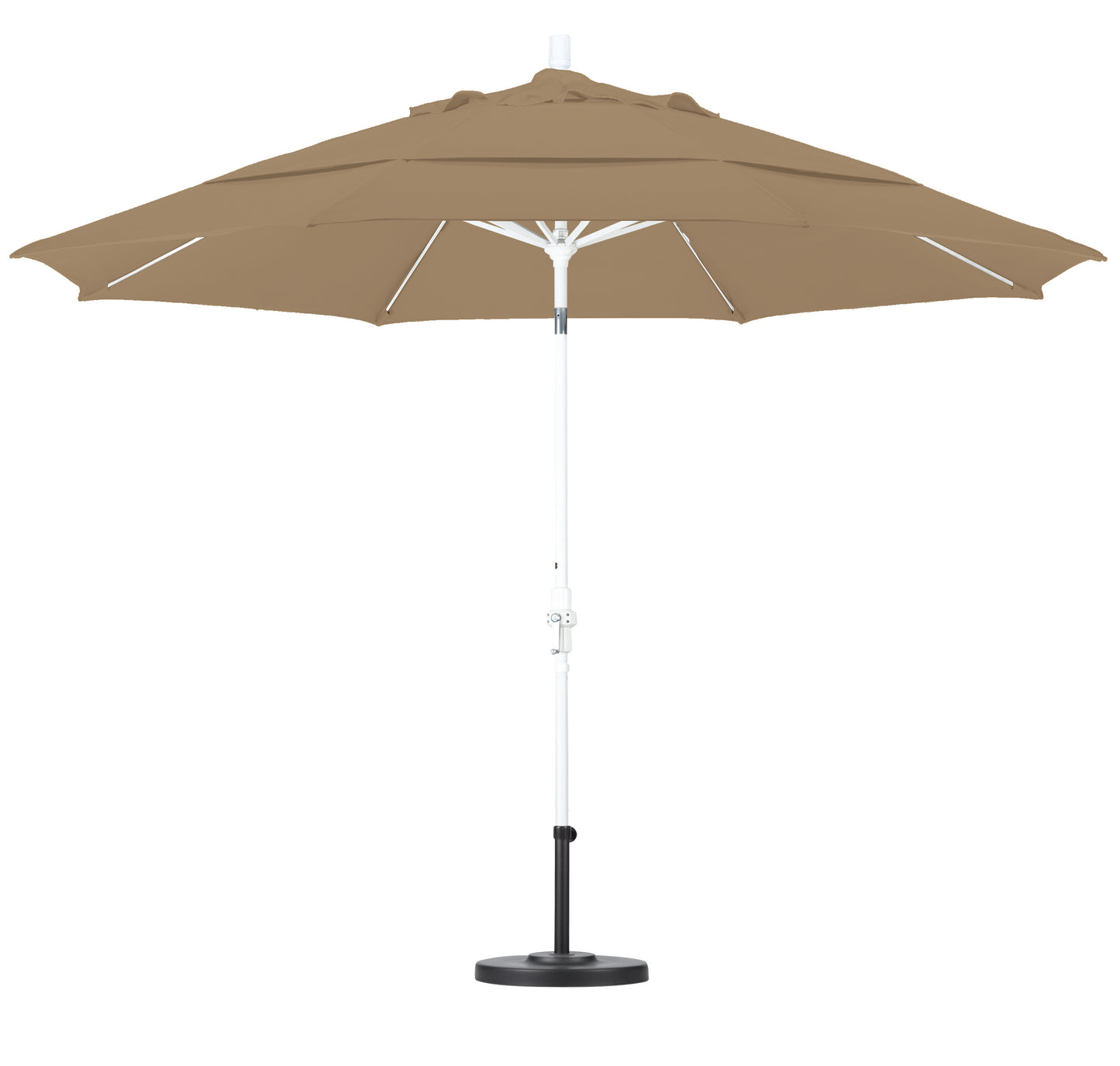 CasaFoyer 11' Extra-Large California Market Umbrella with Commercial-Grade Design, Aluminum Pole, and Fiberglass Ribs. User-Friendly Collar Tilt and Crank Lift.