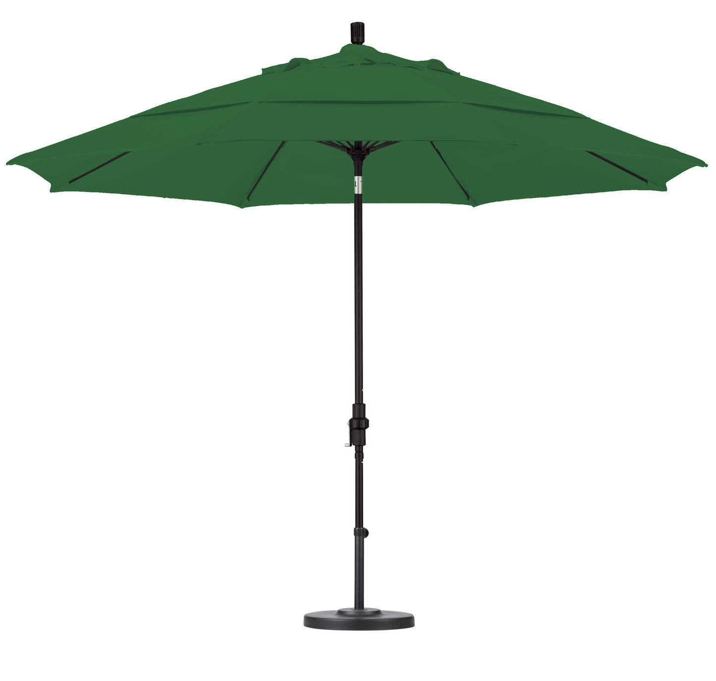 CasaFoyer 11' California Market Umbrella - Extra Large, Commercial-Grade Design, Aluminum Pole, Fiberglass Ribs, Collar Tilt, Wind Resistant, Hunter Green