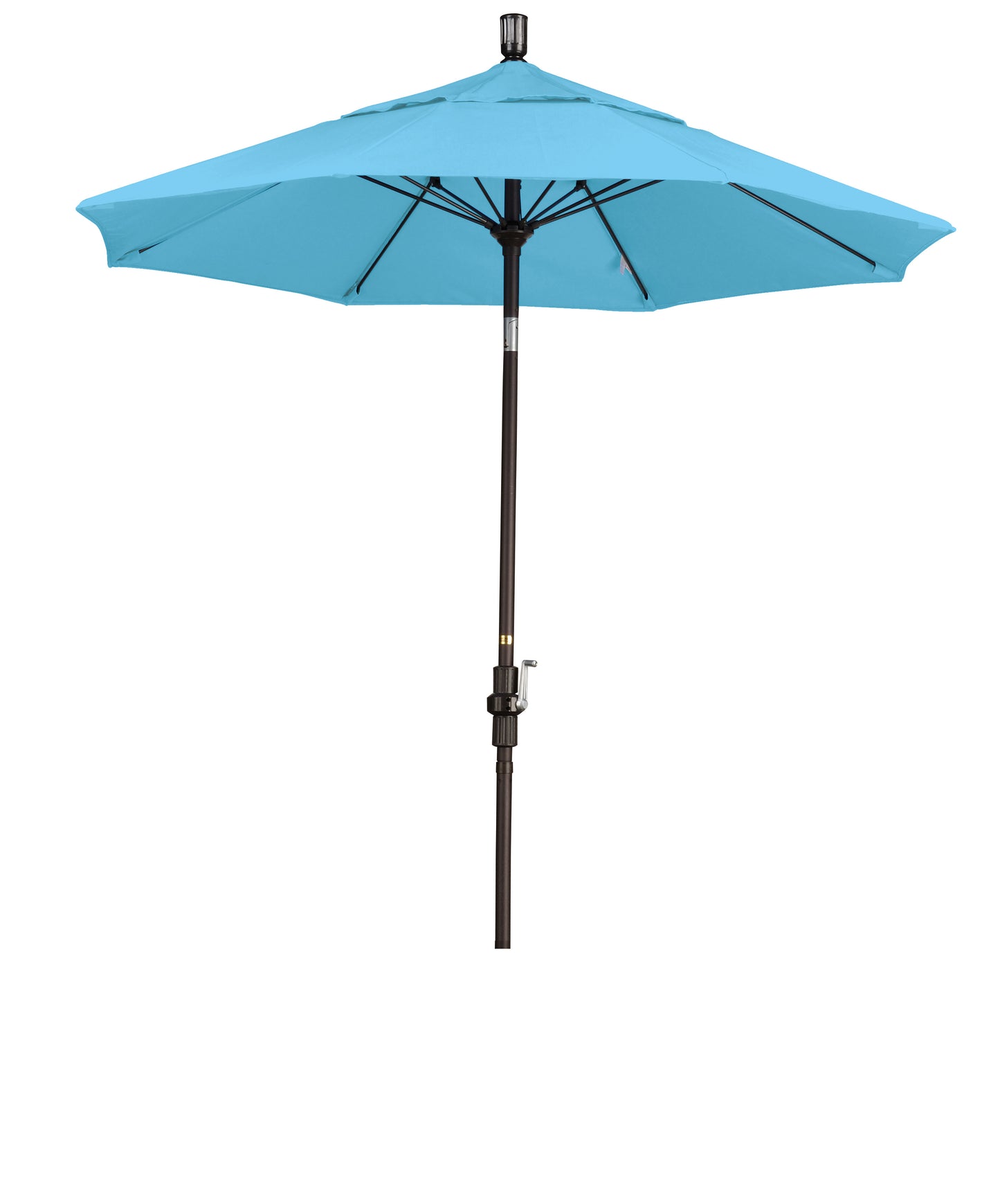 CasaFoyer 7.5' California Market Umbrella - Commercial-Grade Design, Aluminum Pole, Fiberglass Ribs, Collar Tilt, Crank Lift, Frost Blue Fabric