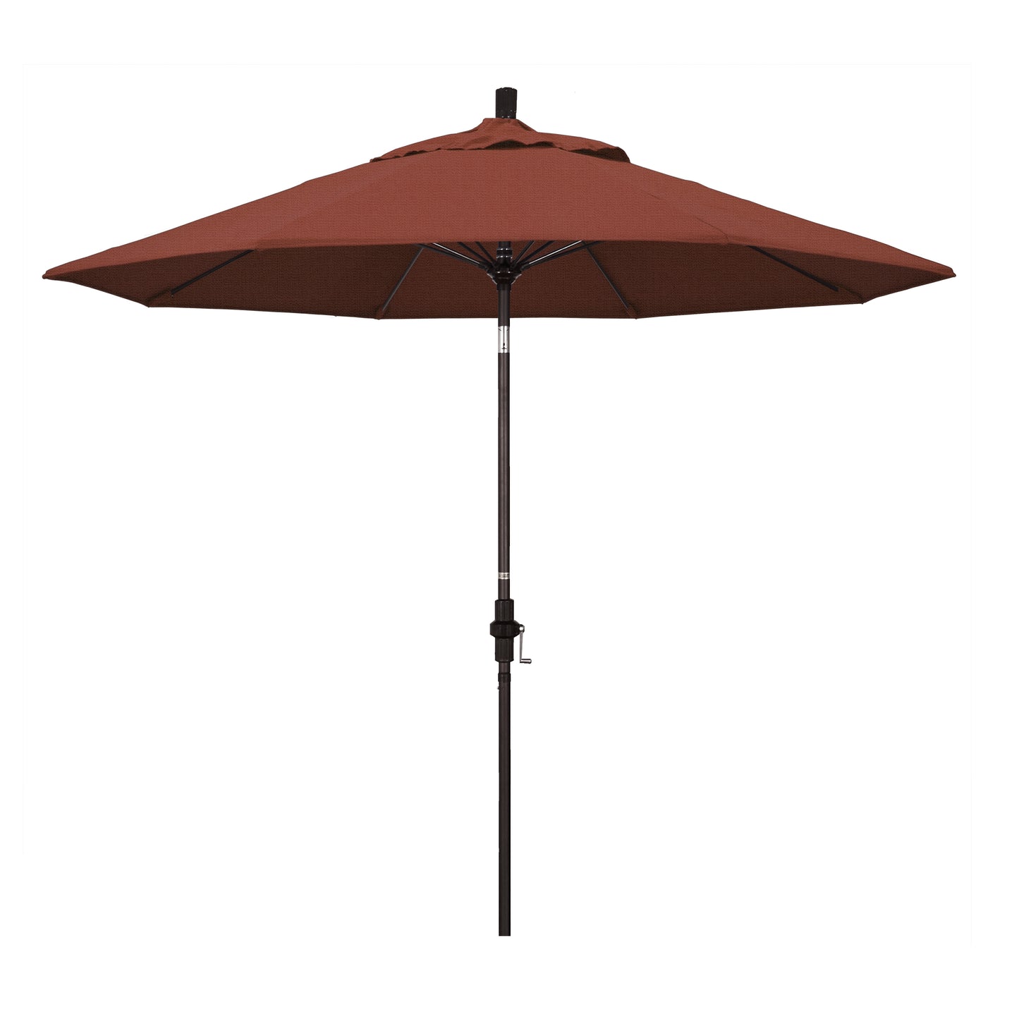 CasaFoyer 9' Fiberglass Frame Patio Umbrella with Water-Repellent Fabric, Crank Lift, Infinity Tilt - Durable and Adjustable for Sun Protection.