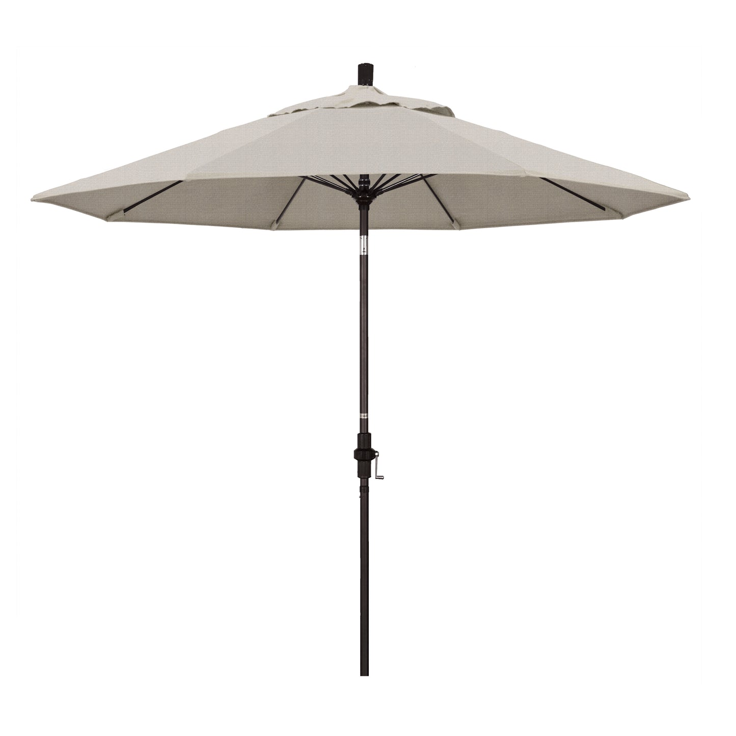 CasaFoyer 9' Fiberglass Frame Patio Umbrella with Water-Repellent Fabric, Crank Lift, and Infinity Tilt - Durable and Adjustable for Sun Protection.