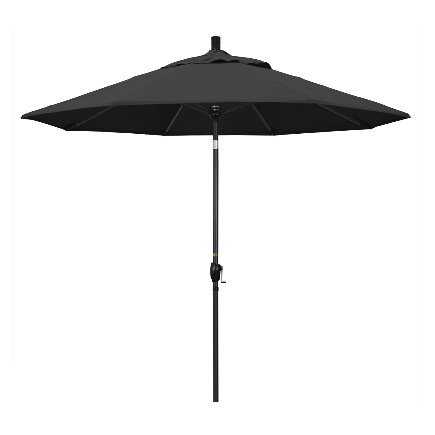 CasaFoyer 9' Aluminum Rib Patio Umbrella with Crank Lift & Tilt Mechanism - Stylish Shade for Patios & Terraces - Durable Olefin Fabric - Stone Black Pole
