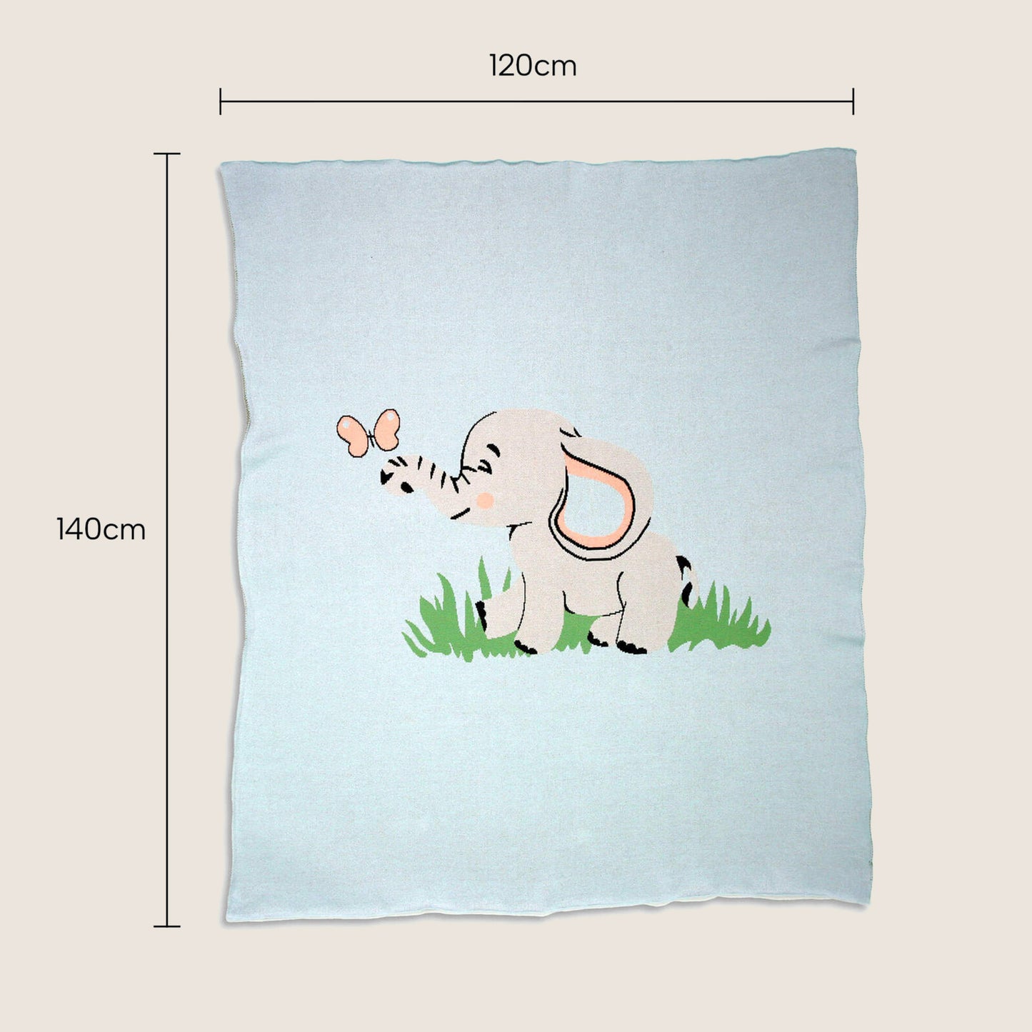 Throws, Kitchen & Dining Features | Casafoyer Enchanting Jungle Adventure Kids Rug - Elephant & Butterfly Design - 120x140cm - Pure Cotton - Perfect for Nursery/Living Area Décor | casafoyer.myshopify.com