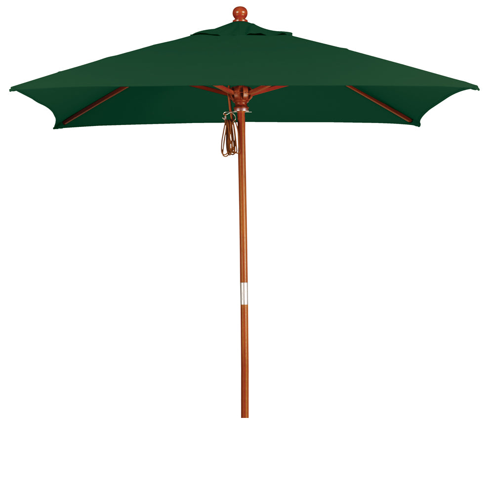 CasaFoyer 6' MARE Series Patio Umbrella - Spacious 6x6 Canopy, Elegant Marenti Wood Pole & Ribs, Dark Stained Finish, Deluxe Push Lift System. Ideal for Bistros, Coffee Shops, Outdoor Dining.