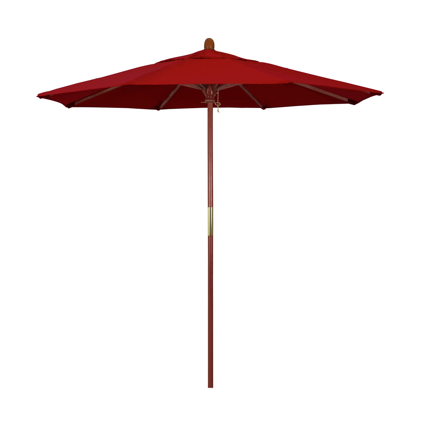 CasaFoyer California Umbrella MARE Design Series - 7.5' Traditional Wood Market Umbrella with Deluxe Push Lift System - Ideal for Outdoor Dining and Poolside Decor - Dark Stained Finish - Commercial Grade