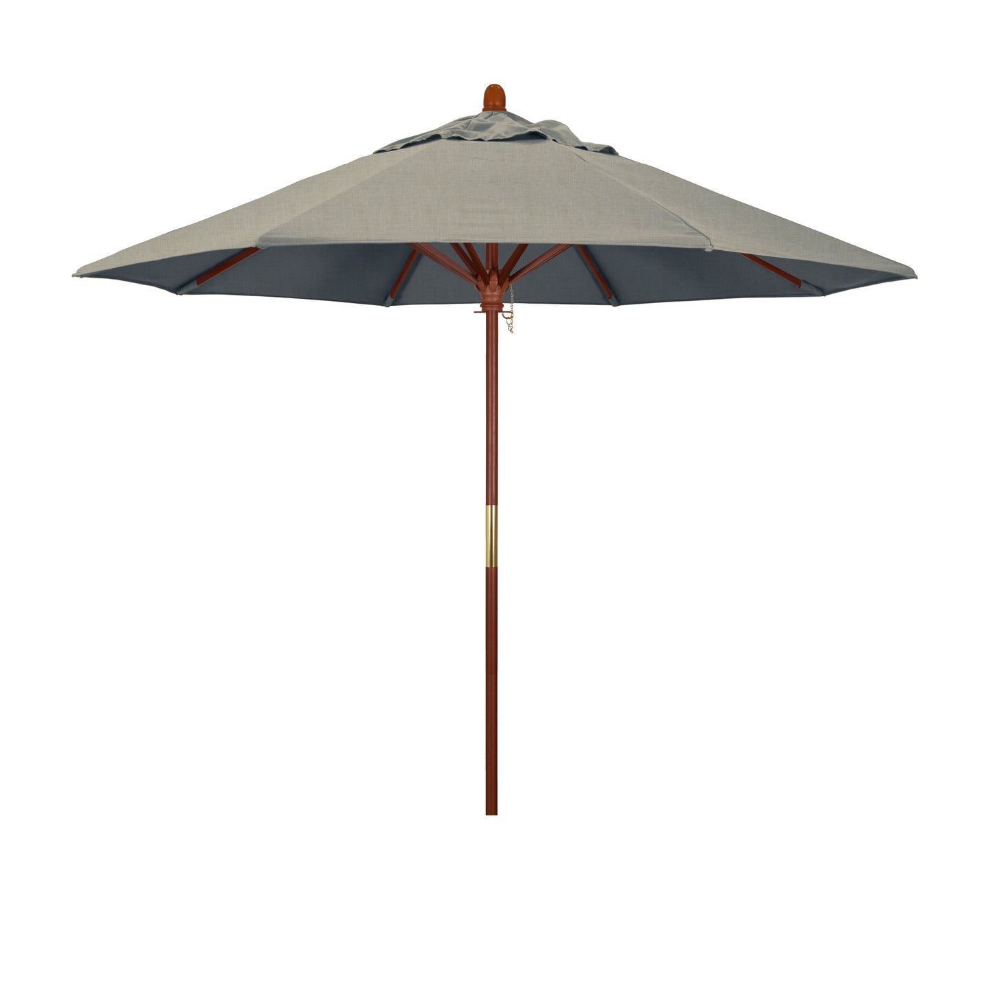 CasaFoyer 9' MARE Design Series Wood Market Umbrella - Dark Stained Finish, Deluxe Push Lift System, Ideal for Outdoor Dining and Poolside Decor