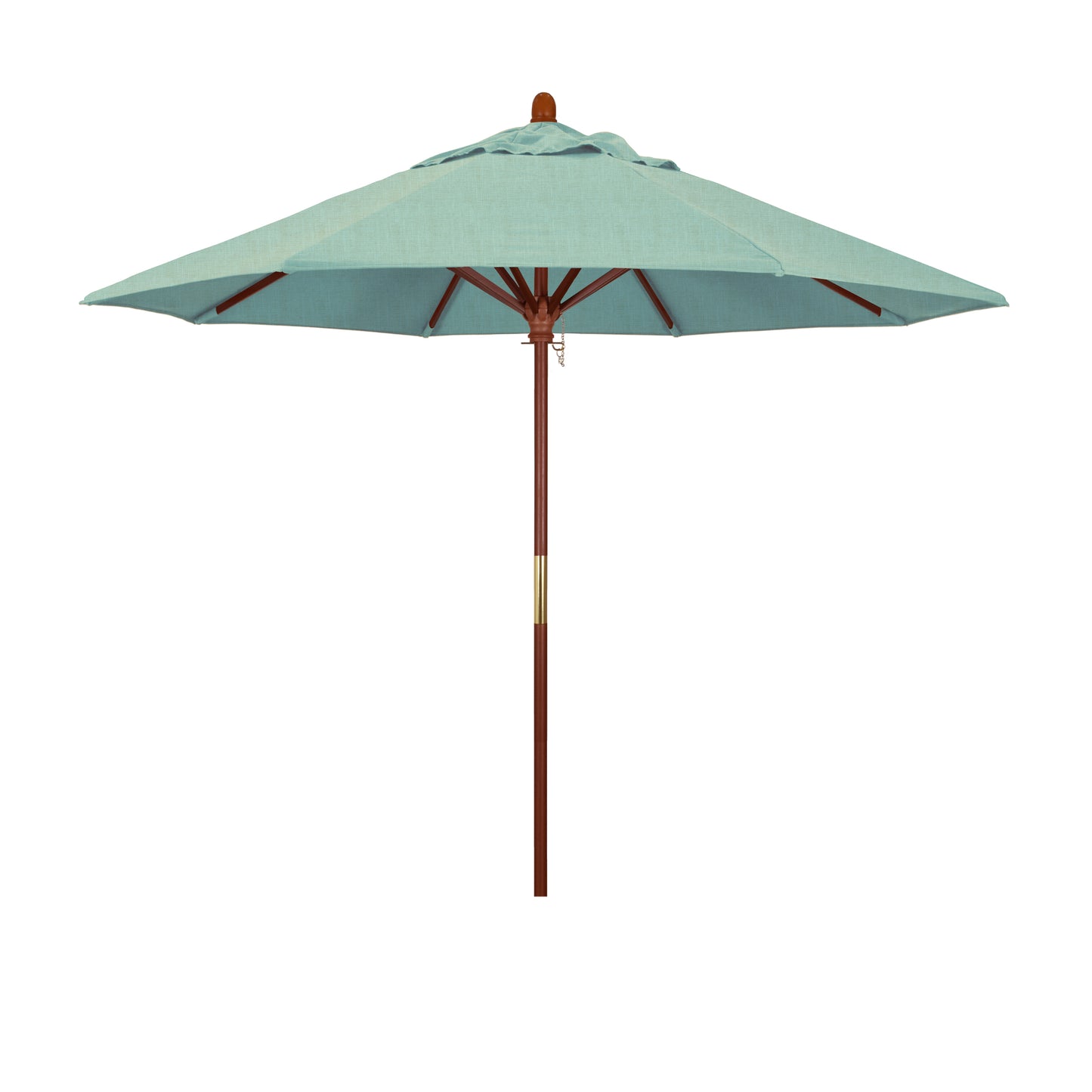 CasaFoyer 9' MARE Design Series Wood Market Umbrella - Dark Stained Finish, Deluxe Push Lift System, Commercial Grade - Perfect for Outdoor Dining and Poolside Decor