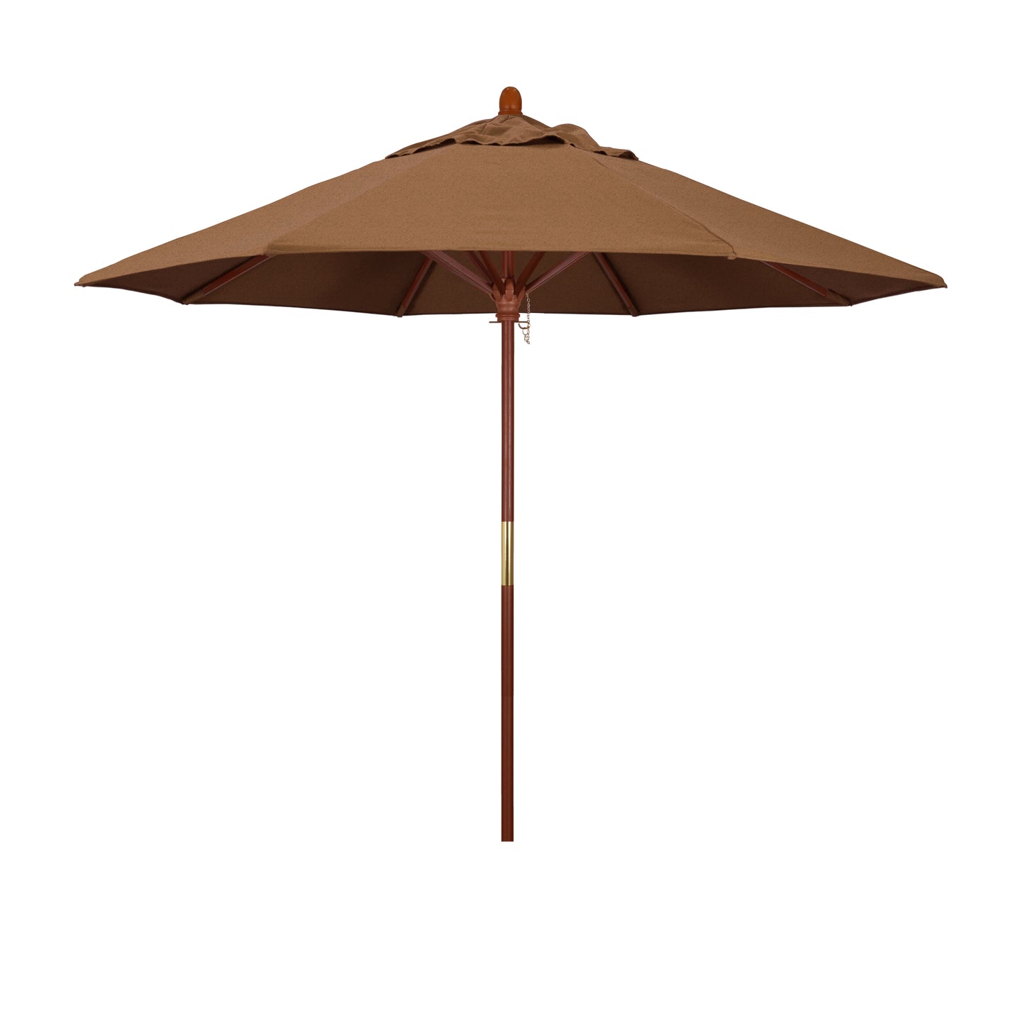 CasaFoyer California Umbrella MARE Design Series - 9' Wooden Market Umbrella with Deluxe Push Lift System and Dark Stained Marenti Wood. Perfect for Commercial Use.