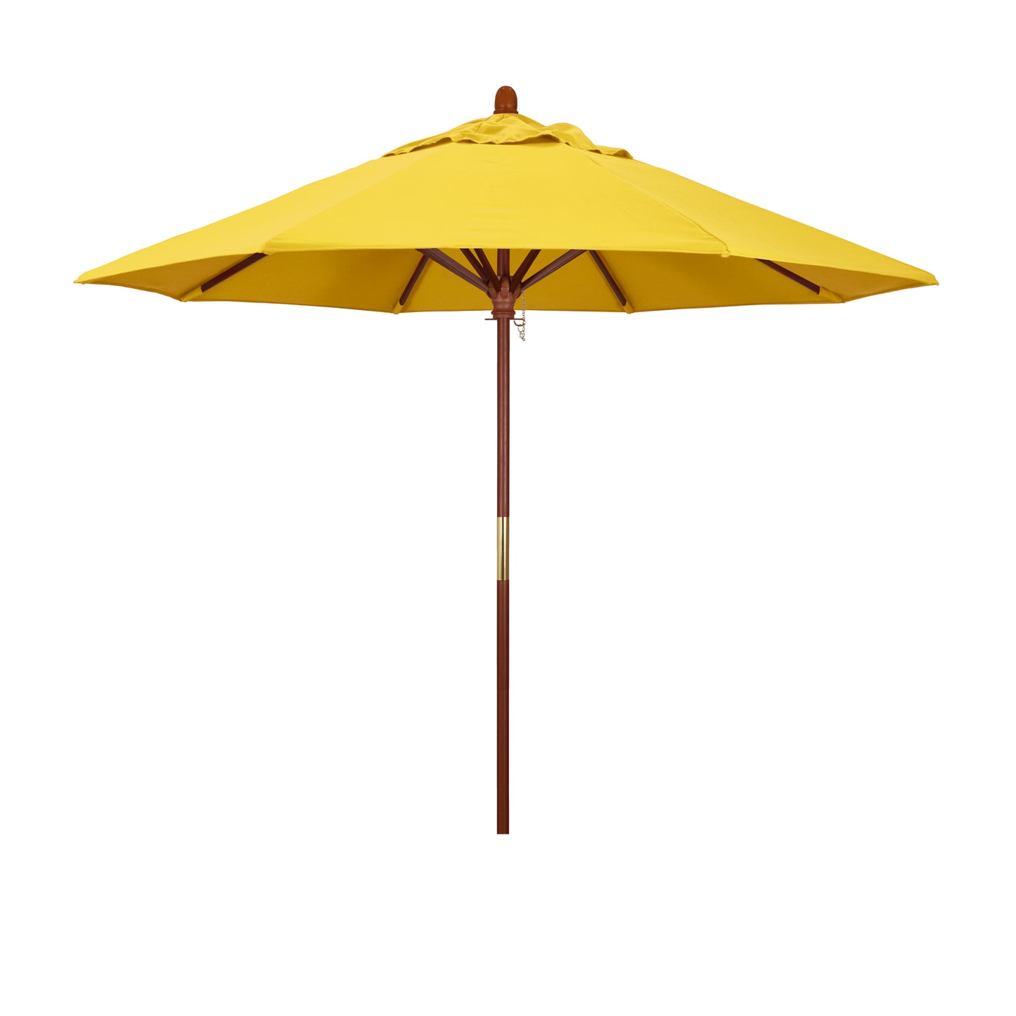 CasaFoyer California Umbrella MARE Design Series - 9' Wooden Market Umbrella with Deluxe Push Lift System - Dark Stained Marenti Wood Pole and Ribs - Commercial Grade Shade Solution