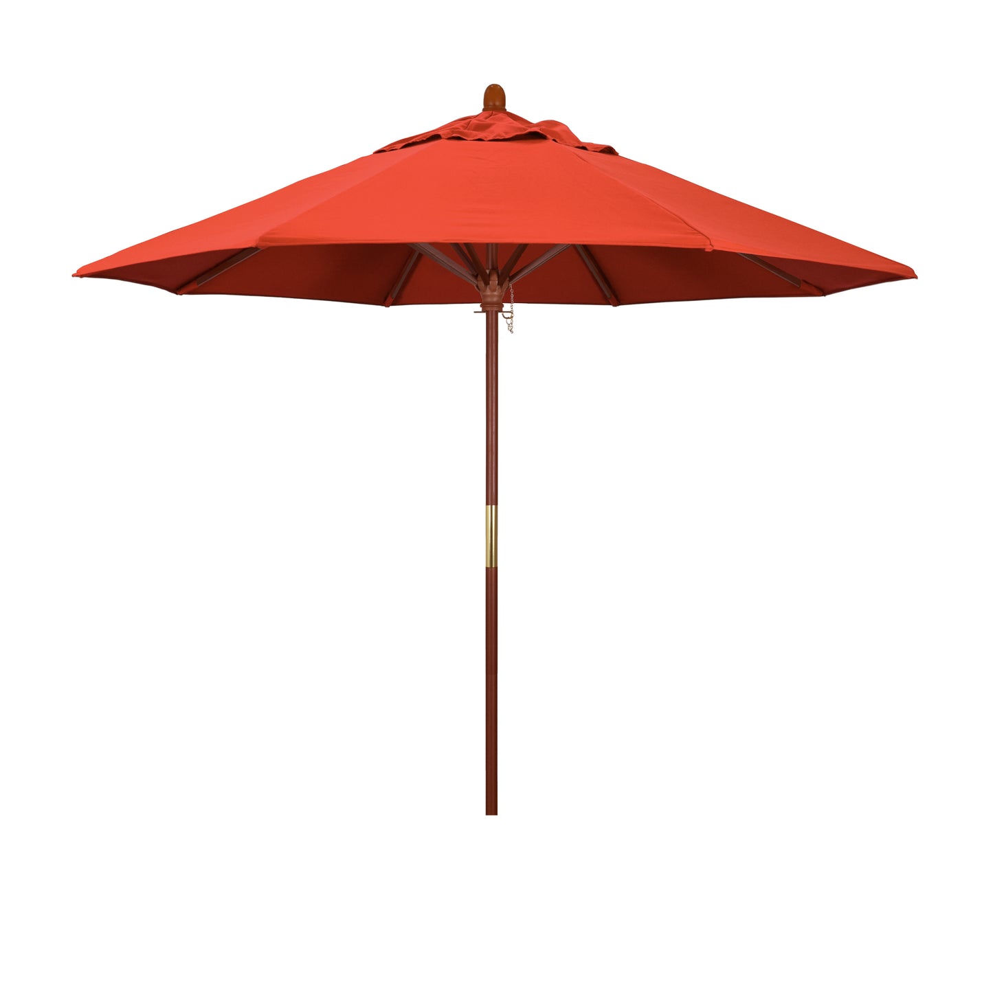 CasaFoyer 9' MARE Design Series Patio Umbrella - Elegant 100% Marenti Wood Pole & Ribs - Dark Stained Finish - Deluxe Push Lift System - Ideal for Outdoor Dining & Poolside Decor - Commercial Grade Quality
