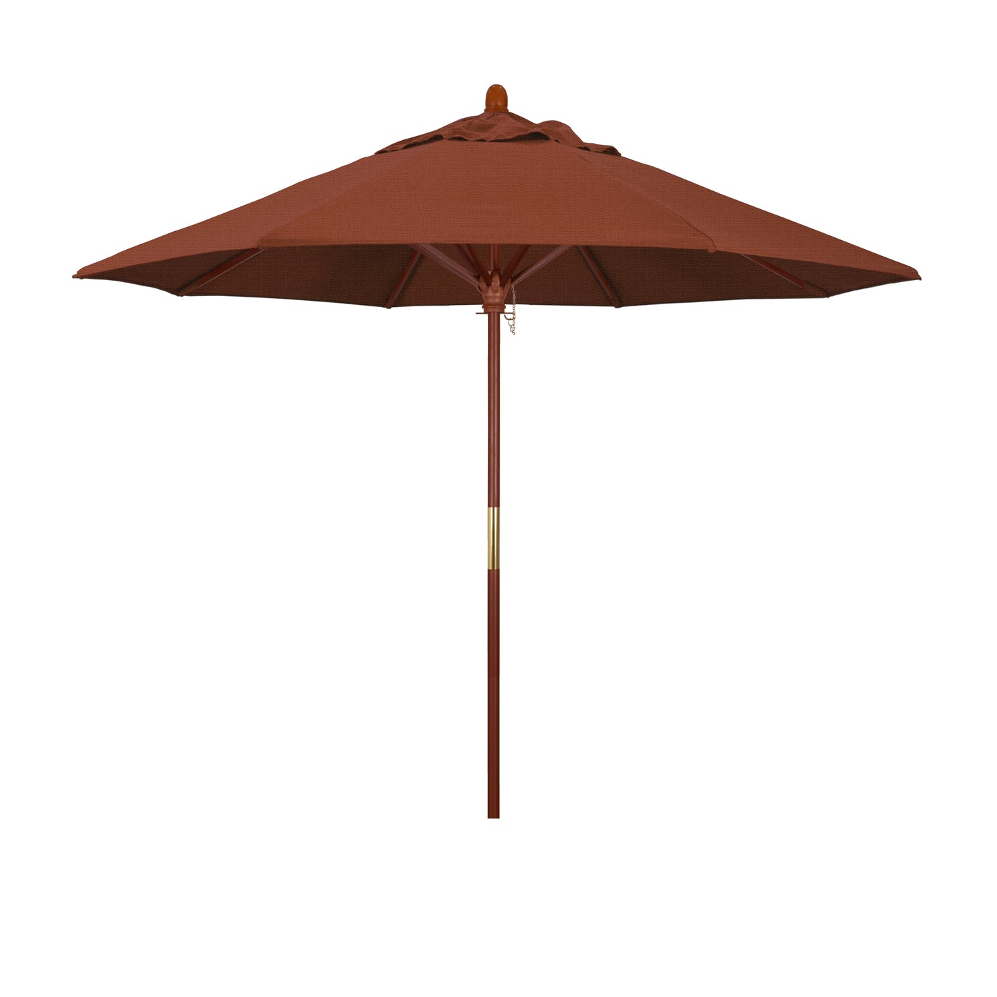 CasaFoyer 9' MARE Design Series Patio Umbrella - Dark Stained Wood Pole & Ribs - Deluxe Push Lift - Elegant Outdoor Shade for Dining & Poolside Decor
