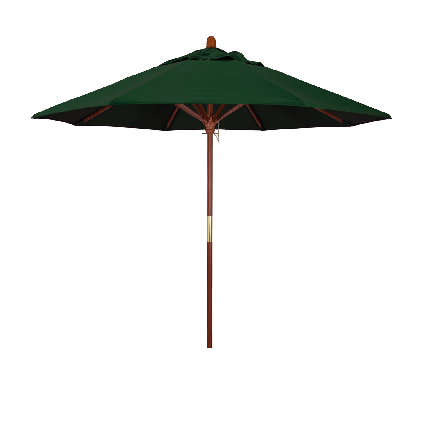 CasaFoyer 9' MARE Design Series Patio Umbrella - Elegant 100% Marenti Wood Pole & Ribs - Dark Stained Finish - Deluxe Push Lift System - Commercial Grade