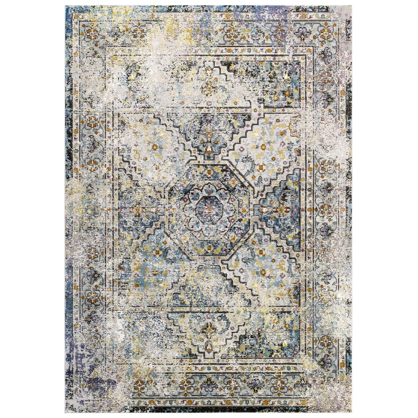 CasaFoyer Jacinda Distressed Vintage Persian Medallion Area Rug - Exquisite Design, Durable & Soft Crossweave, Rubber Bottom, Family-Friendly & Stain Resistant - 8x10 Size