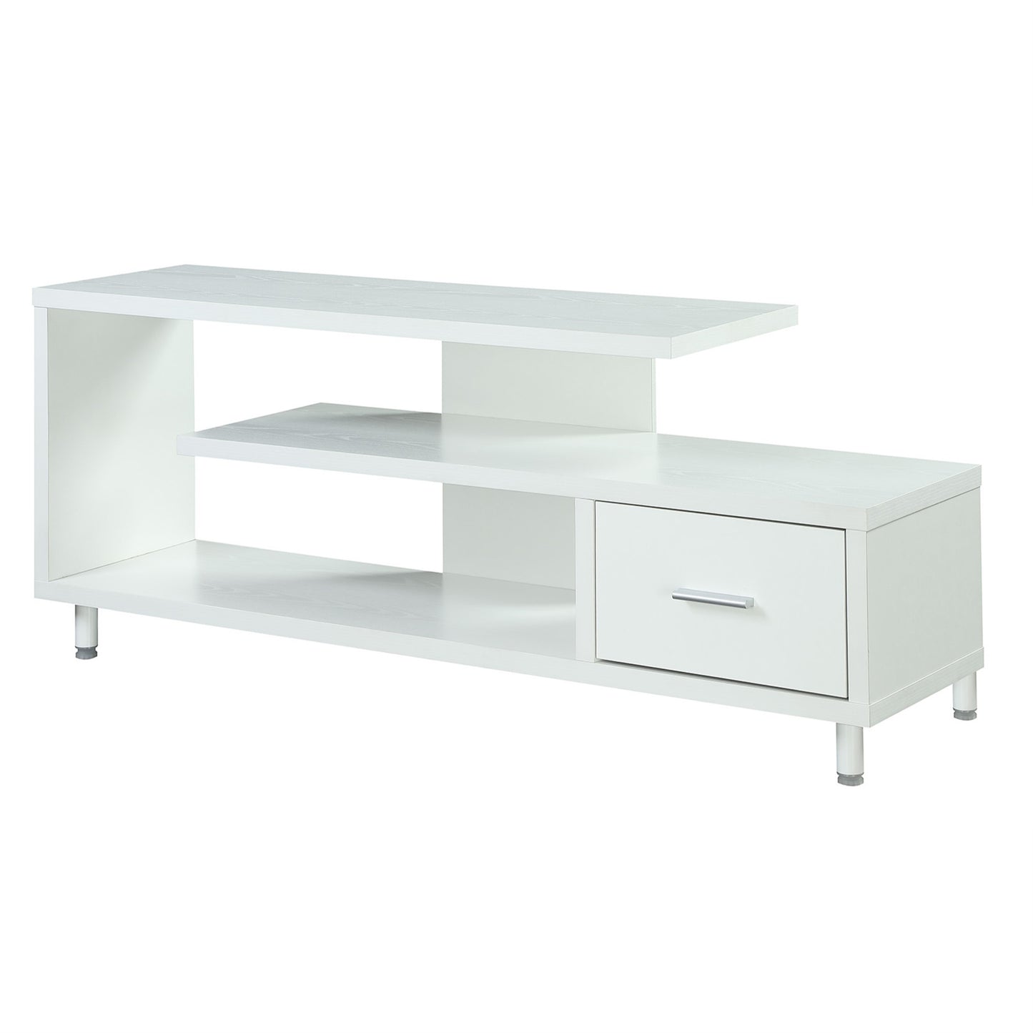 CasaFoyer Seal II 60" TV Stand with Drawer & Shelves - Modern Design, Concealed Storage, Open Concept, Cable Box & DVD Player Space