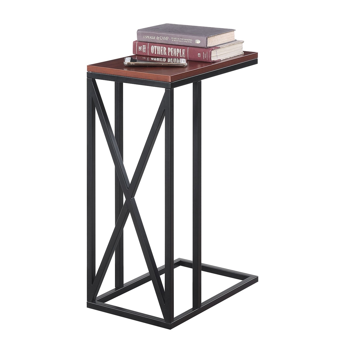 CasaFoyer Tucson C End Table - Versatile & Durable | Modern Design | Slide Under Couch | Powder-Coated Metal Frame | Particleboard Tabletop | Collection