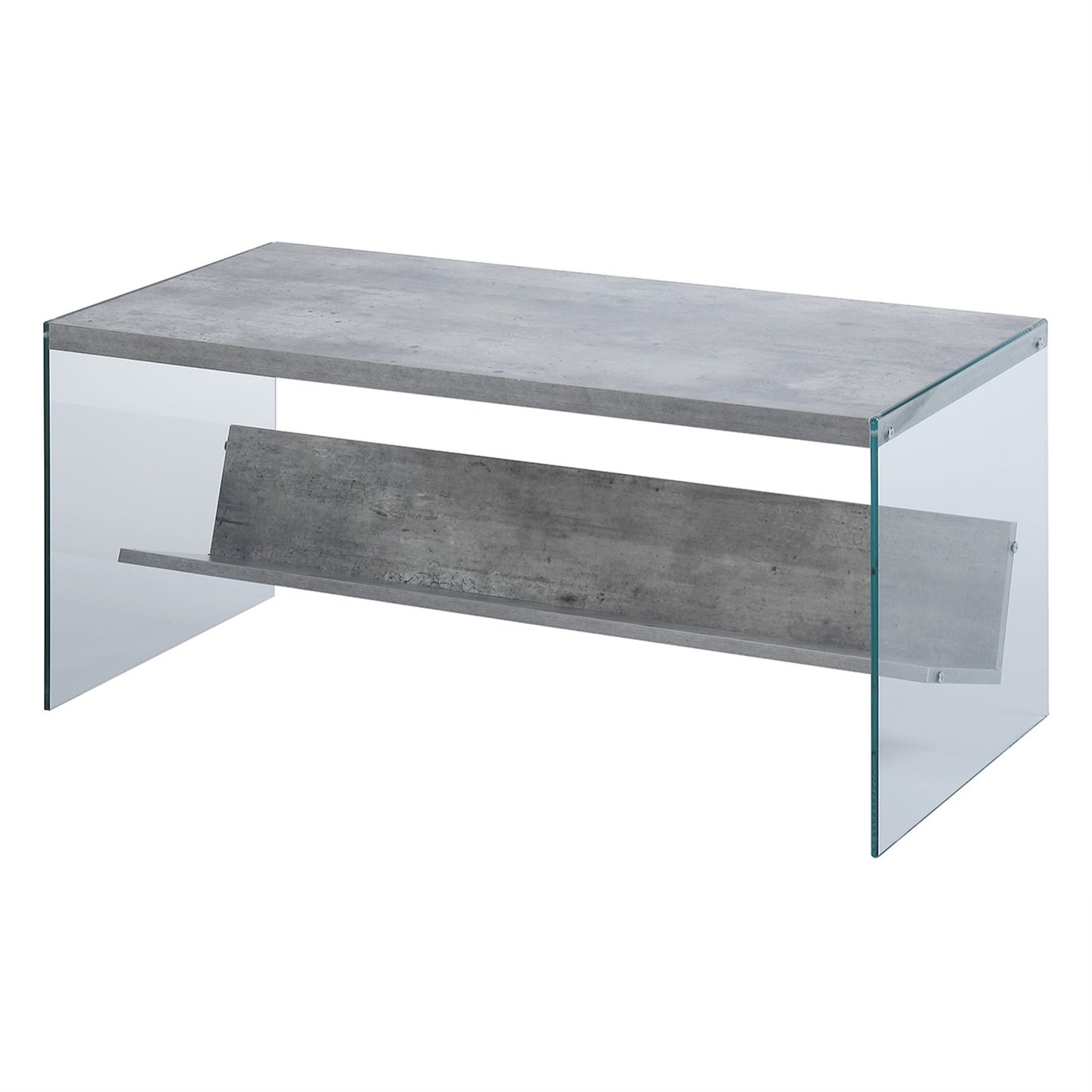 CasaFoyer SoHo Coffee Table with Shelf - Contemporary Design, Tempered Glass Sides, Robust Construction, Convenient Mobility. Perfect for Living Room, Office, or Entertainment Space.