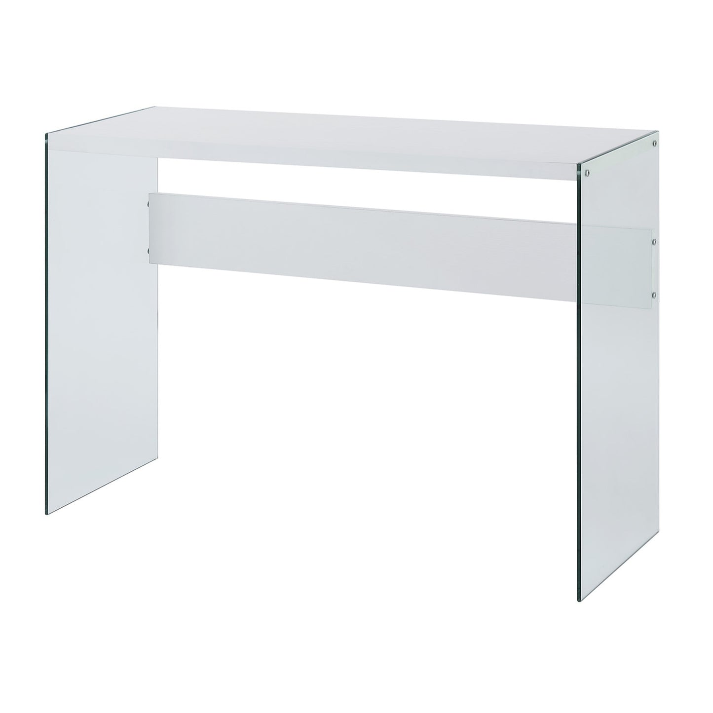 CasaFoyer SoHo Console Table - Modern Contemporary Design, Tempered Glass Sides, Floating Shelf Illusion, Durable Construction, Versatile Placement, Easy Assembly