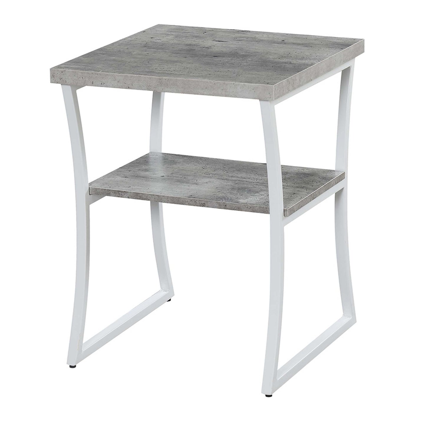 CasaFoyer X-Calibur End Table with Shelf - Contemporary Design, Sturdy Metal Frame, Durable & Stable, Convenient Bottom Shelf, Perfect for Displaying Collectibles & Storing Magazines.