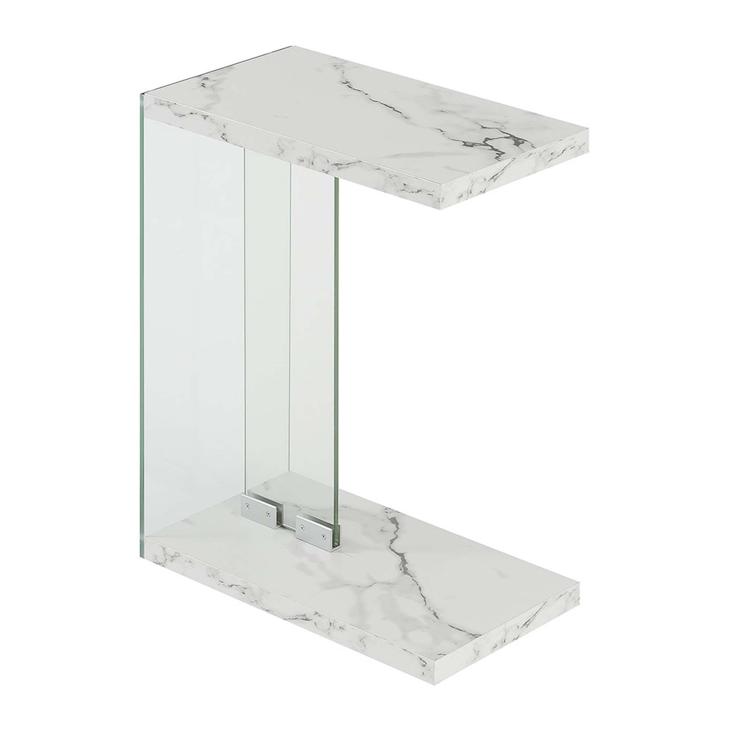CasaFoyer SoHo C End Table - Versatile Design, Clear Glass Panels, Durable Honeycomb Shelves, Easy Assembly, Modern Touch. Perfect for Any Room.