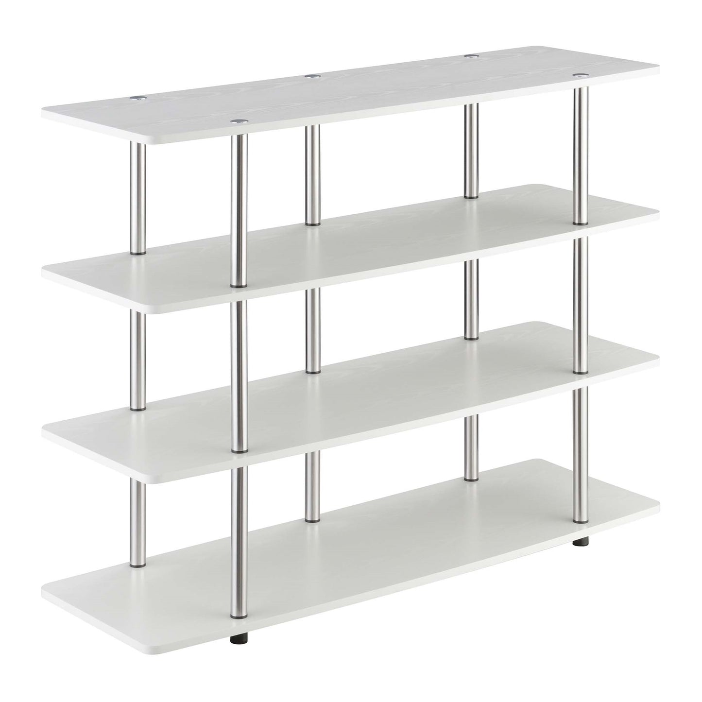 CasaFoyer Designs2Go XL Highboy 4 Tier TV Stand - Ample Space for Media, Rust-Proof Steel Poles, Hassle-Free Assembly