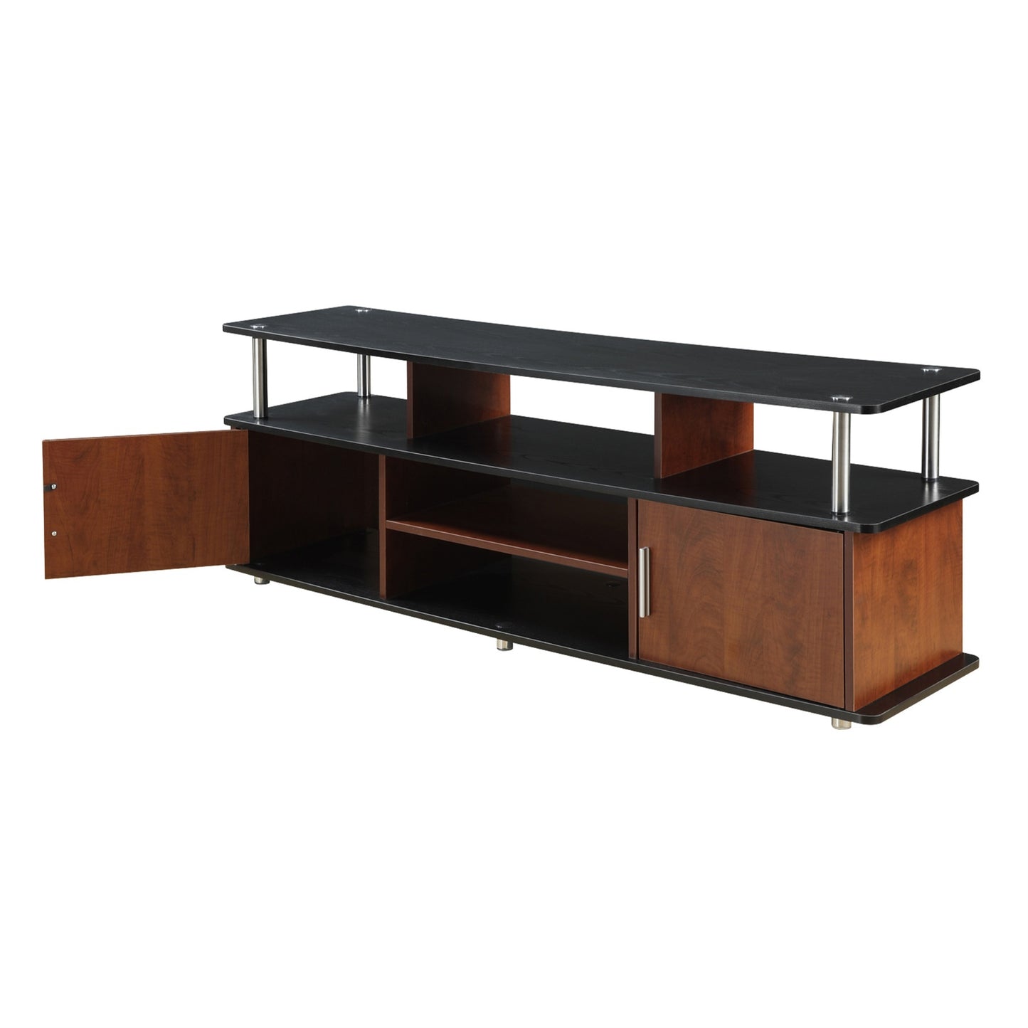 CasaFoyer Designs2Go 60" Monterey TV Stand - Stylish & Contemporary with Storage Cabinets & Shelves. Convenient cable management & ample space for media components.