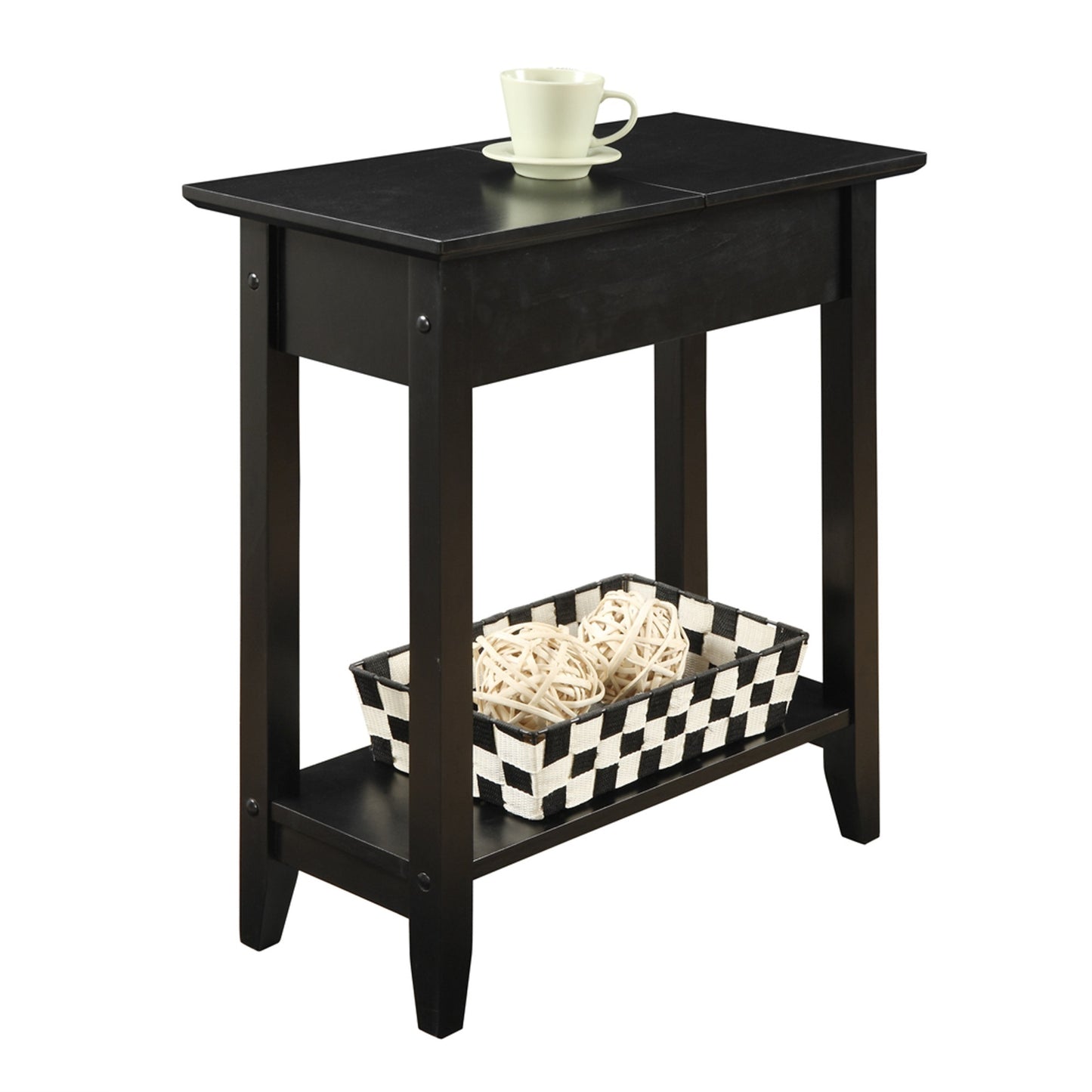 CasaFoyer American Heritage Flip Top End Table with Shelf - Convenient Storage, Stylish Design, Durable Construction, Birch Veneer Finish