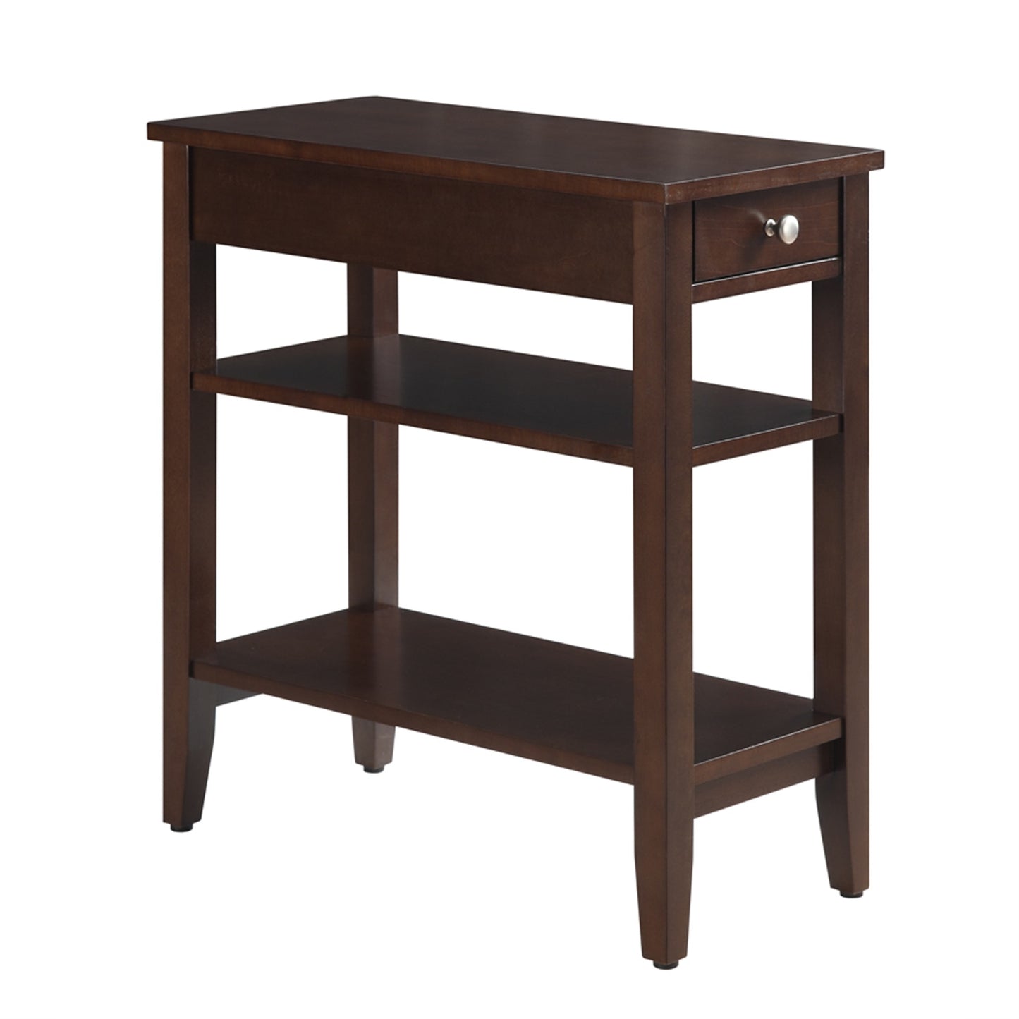 CasaFoyer 1 Drawer Chairside End Table with Shelves - Ideal Addition to Any Household - Convenient Storage for Remote Controls - Ample Room for Collectibles and Magazines
