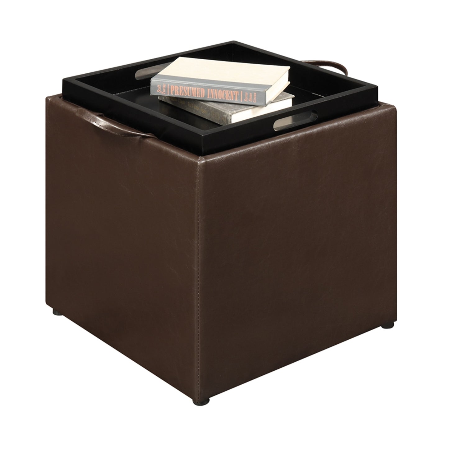CasaFoyer Designs4Comfort Park Avenue Ottoman with Reversible Tray - Versatile, Stylish, and Organized Snacking Experience