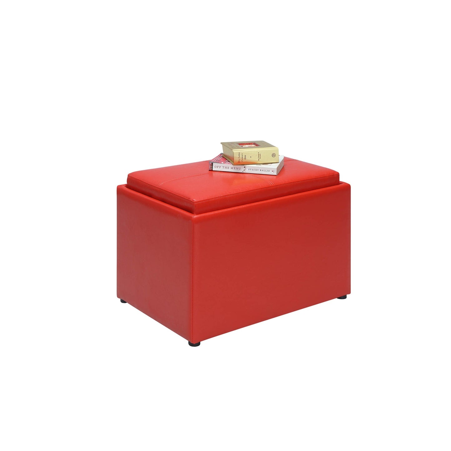 CasaFoyer Convenient and Versatile Storage Ottoman with Removable Lid and Multi-Purpose Tray
