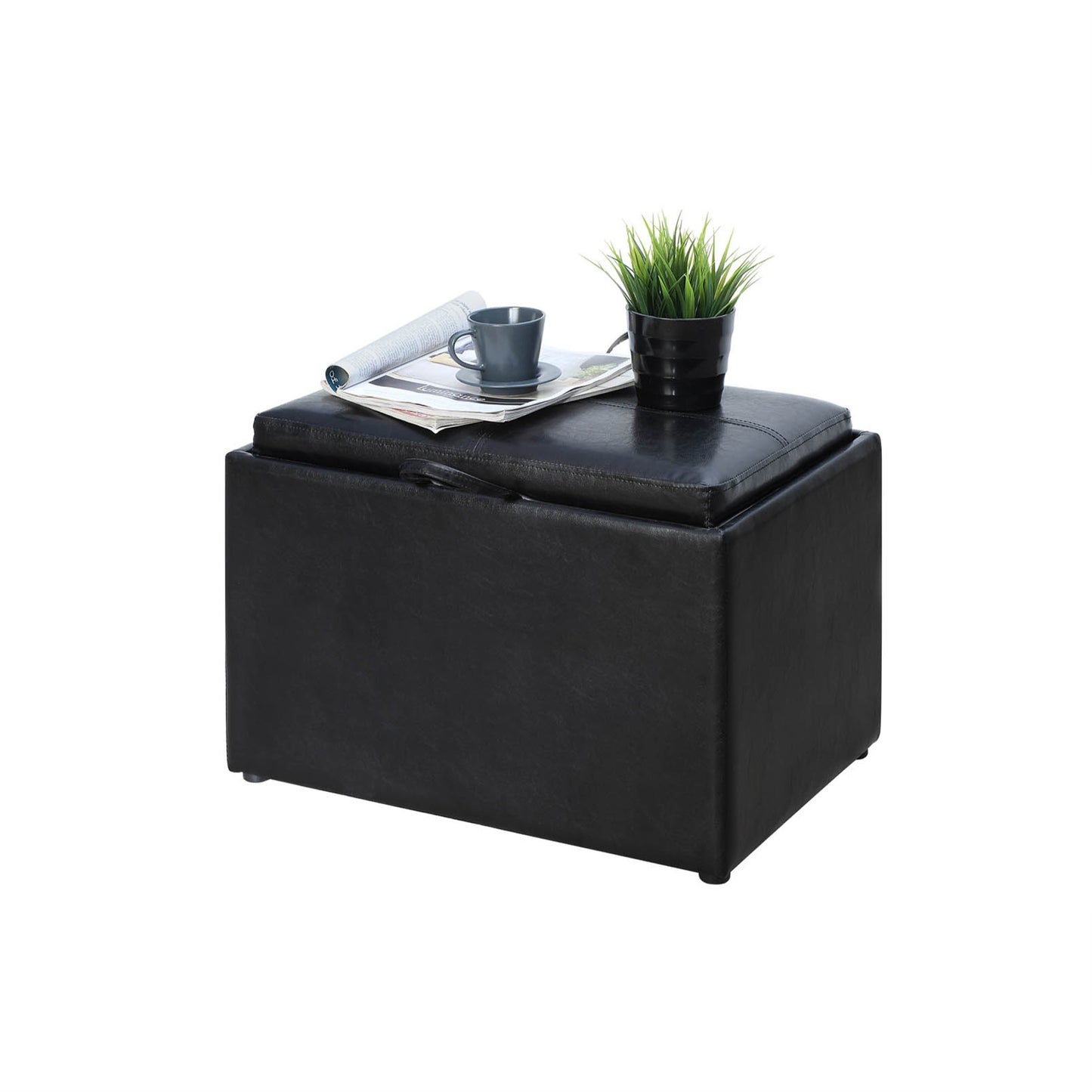 CasaFoyer Convenient and Durable Storage Ottoman with Reversible Tray - Easy Access, Functional Tabletop, Lap Tray - Designs4Comfort