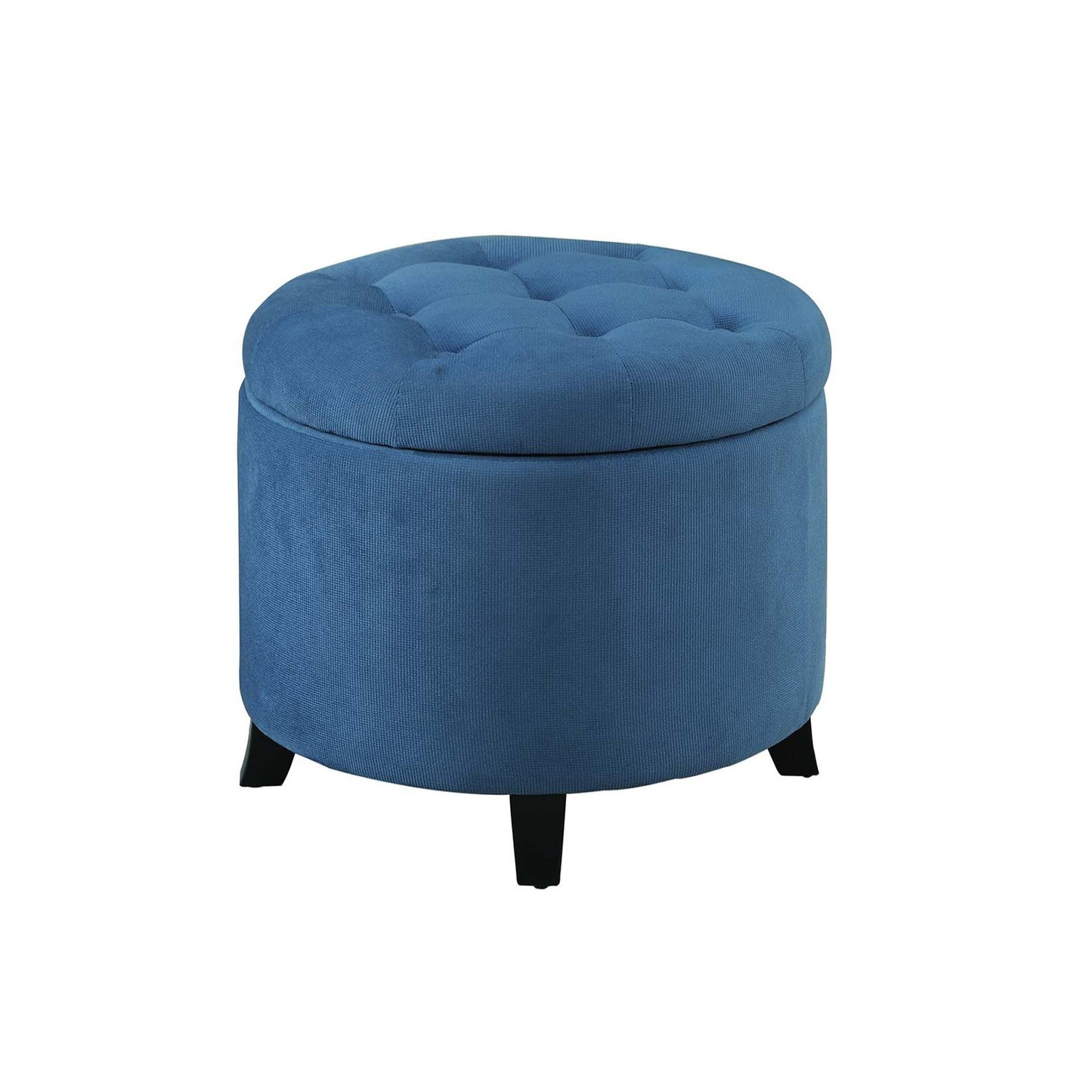 CasaFoyer Designs4Comfort Round Storage Ottoman - Stylish & Functional with Hidden Storage, Tufted Top, Various Finishes. Perfect for Any Living Space.