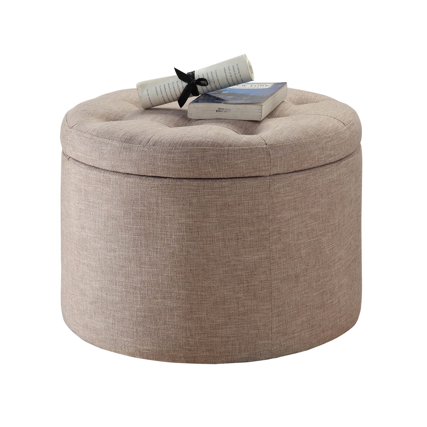 CasaFoyer Elegant and Practical Designs4Comfort Round Shoe Storage Ottoman - Upgrade Your Home Decor with 12 Shoe Compartments and Stylish Button Tufted Lid