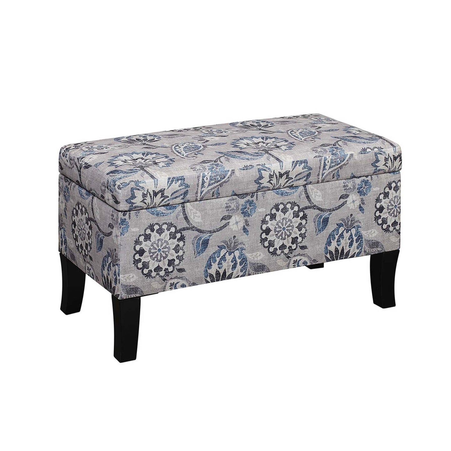 CasaFoyer Designs4Comfort Winslow Storage Ottoman - Versatile & Stylish Home Decor with Ample Storage Space, Elegant Turned Solid Wood Feet.