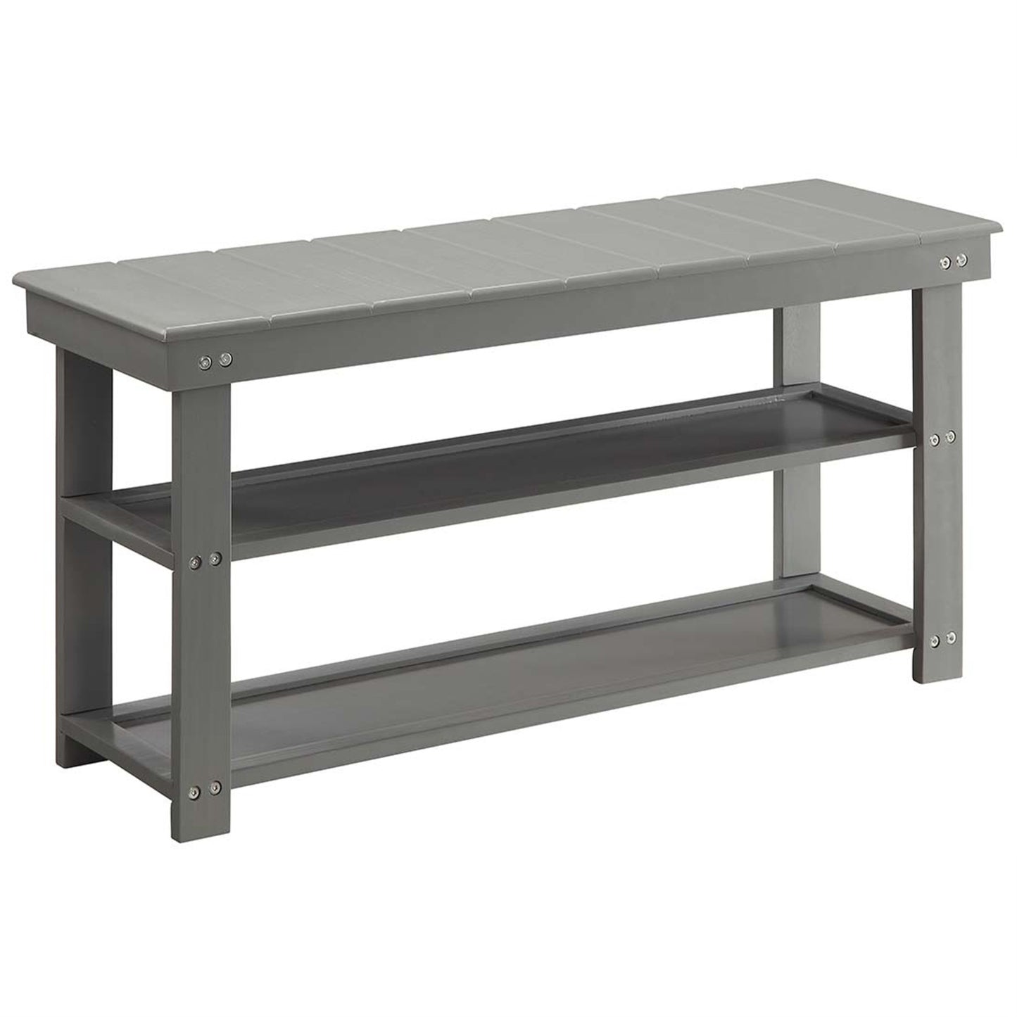 CasaFoyer Oxford Utility Mudroom Bench with Shelves - Stylish & Functional | CasaFoyer. Convenient storage, comfortable seating, durable MDF & solid wood construction. Easy assembly. Complements any decor. From the Oxford Collection. (160 characters)