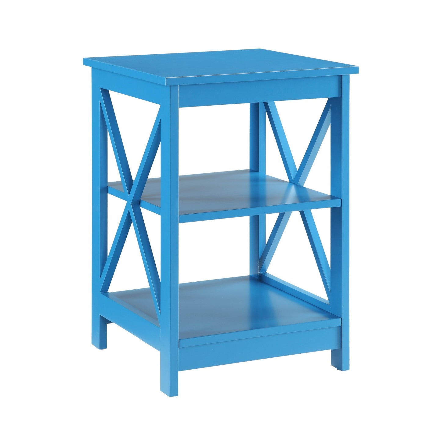 CasaFoyer "Stylish and Versatile Oxford End Table with Shelves - Modern X Frame Design - Spacious Storage - Durable MDF Construction - CasaFoyer"