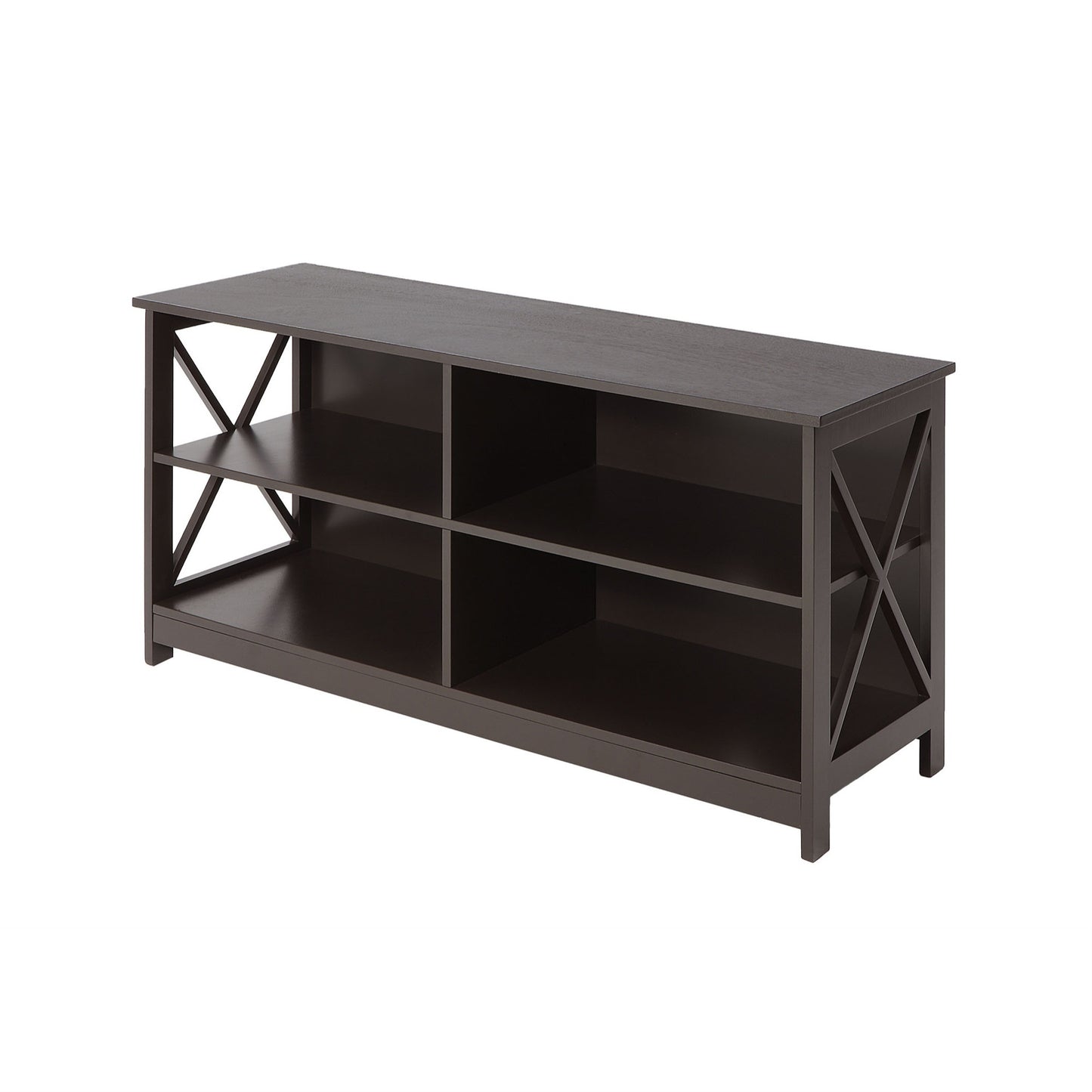 CasaFoyer Oxford TV Stand with Shelves - Contemporary Design, Cable Management, Durable MDF, 5-Shelf Unit, Non-Toxic Paint - Oxford Collection