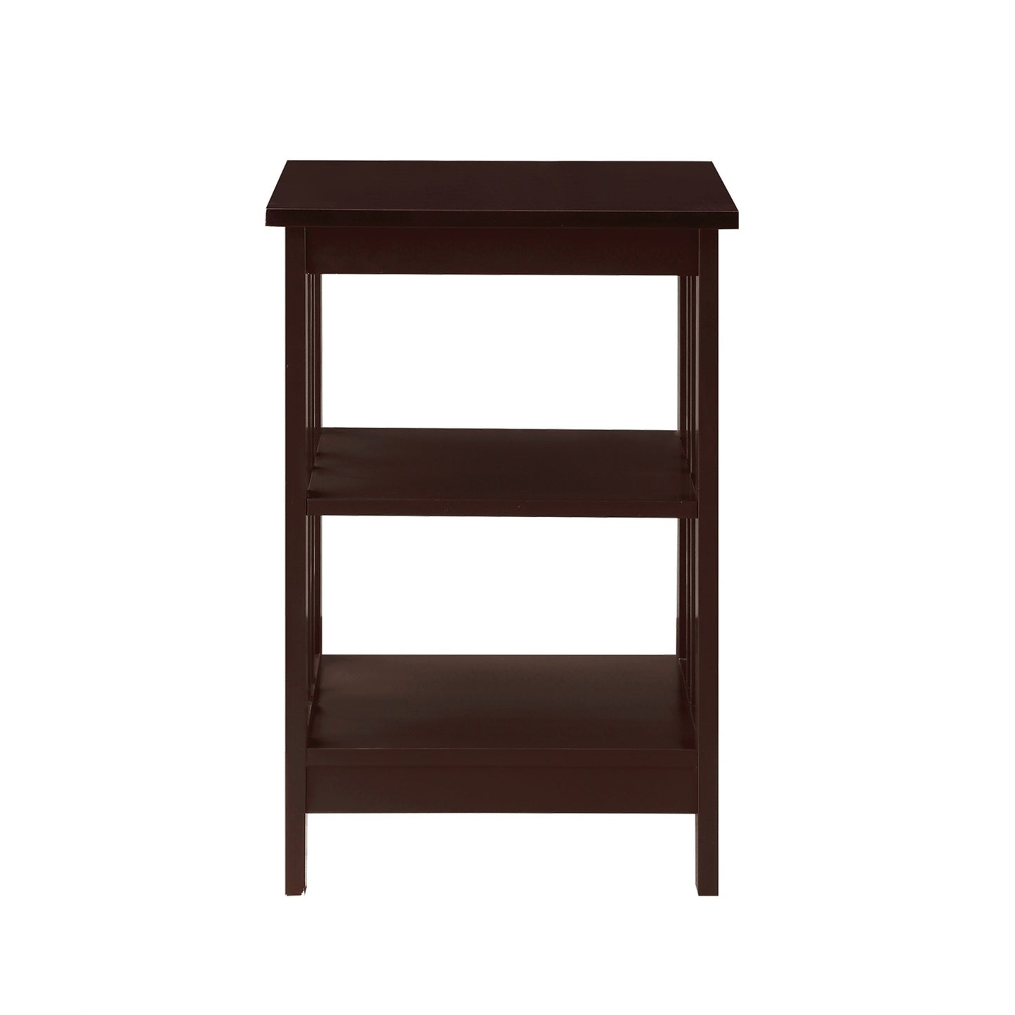 CasaFoyer Mission End Table with Shelves by - Stylish & Functional Living Space Addition - Ample Storage for Belongings - Durable MDF & Particleboard Construction - Pair with Mission Collection for a Cohesive Look